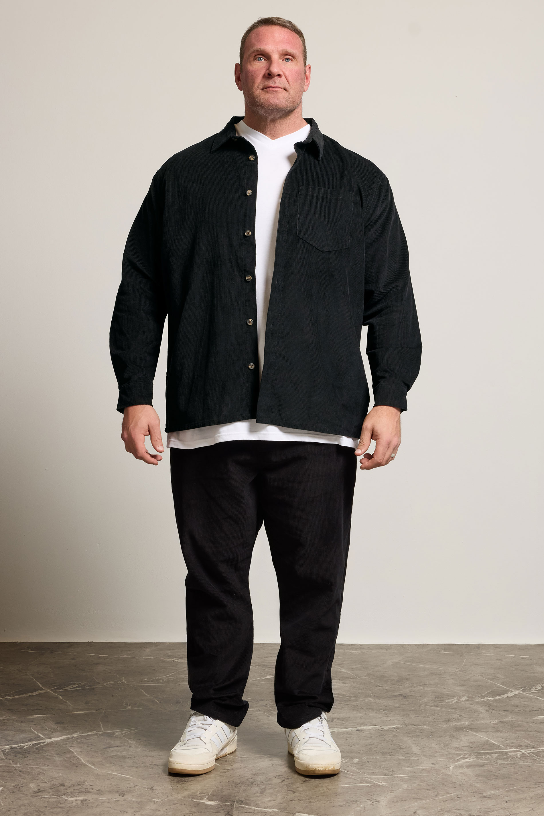 BadRhino Big & Tall Black Corduroy Overshirt | BadRhino 2