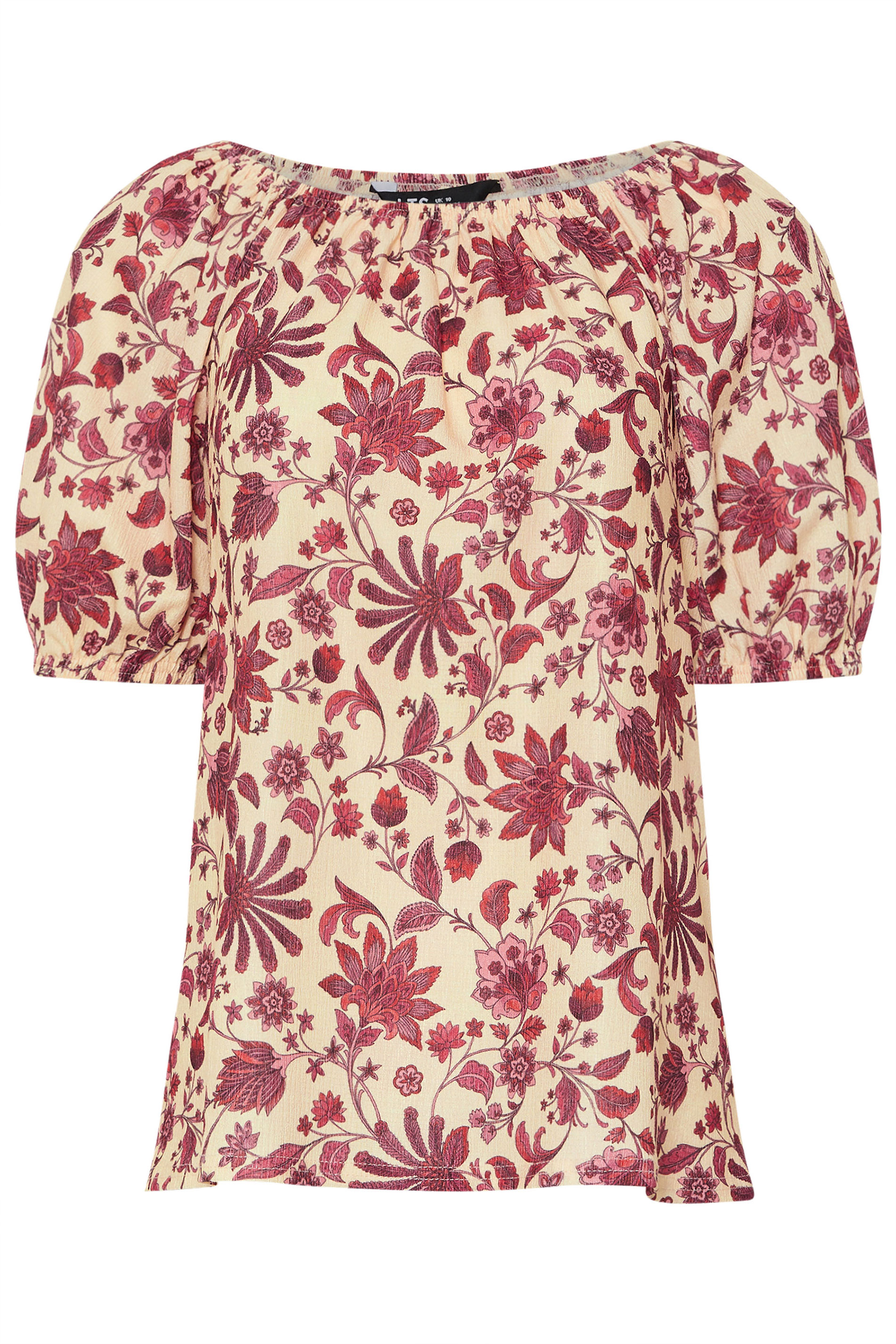 LTS Tall Women's Coral Red Floral Print Tie Front Top | Long Tall Sally 6