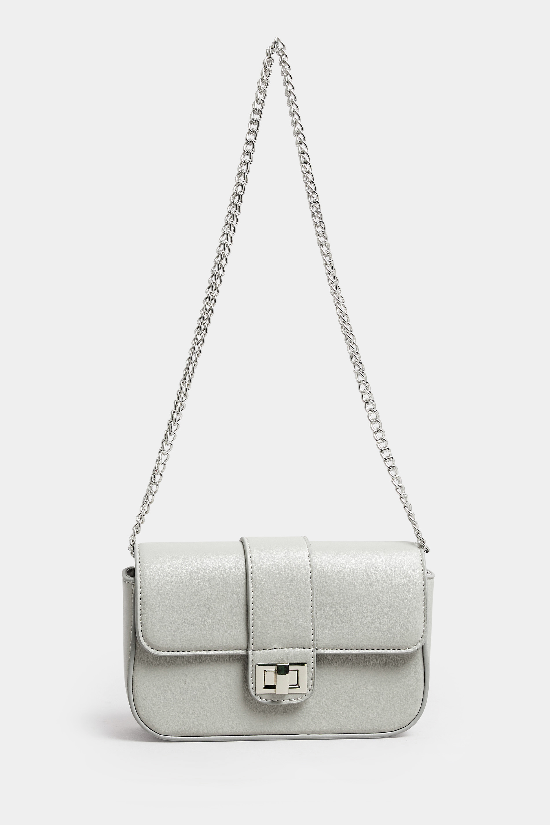 Grey Chain Shoulder Bag | Yours Clothing 3