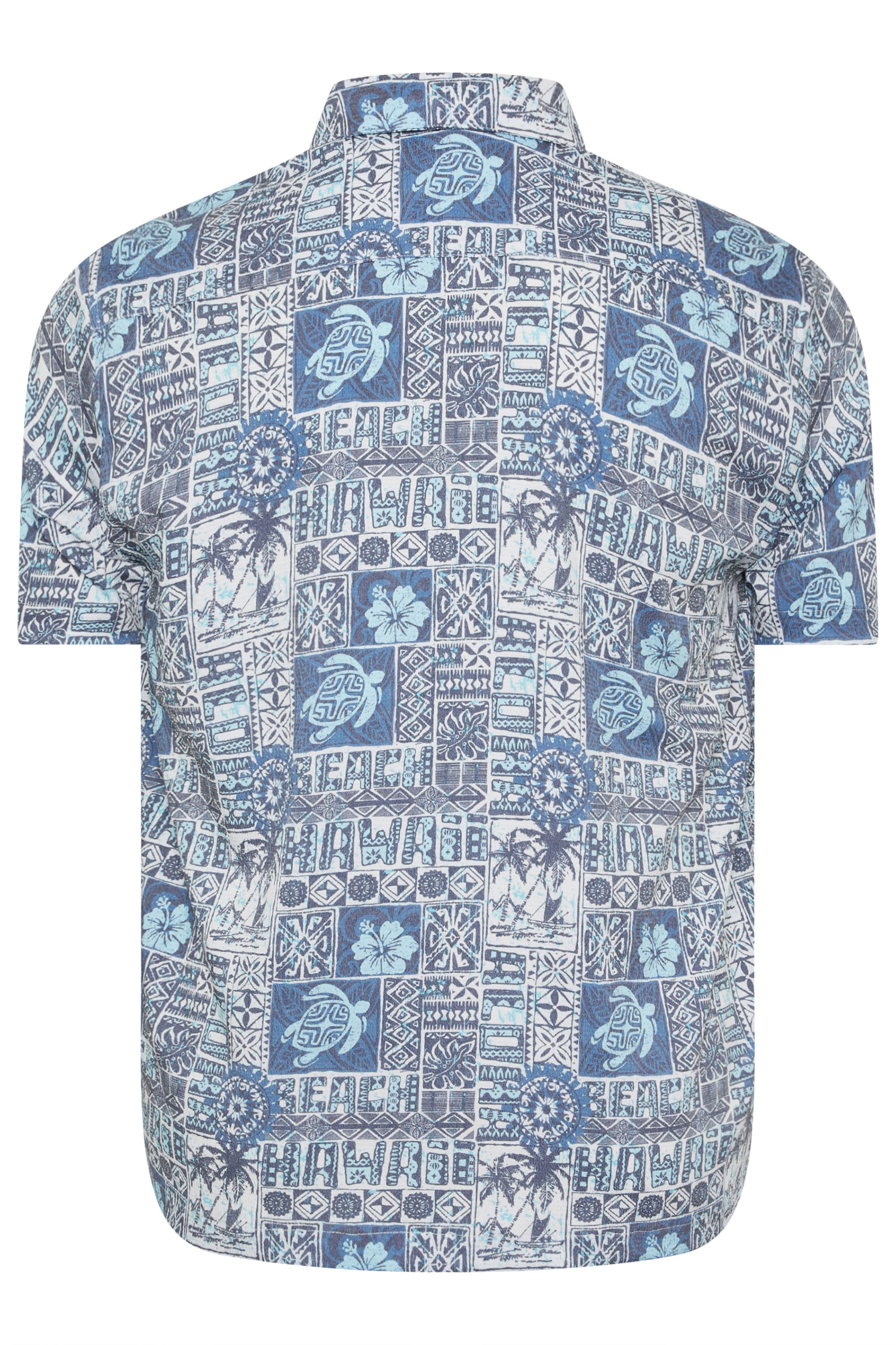 BadRhino Big & Tall Navy Blue Turtle Print Seersucker Shirt | BadRhino 8