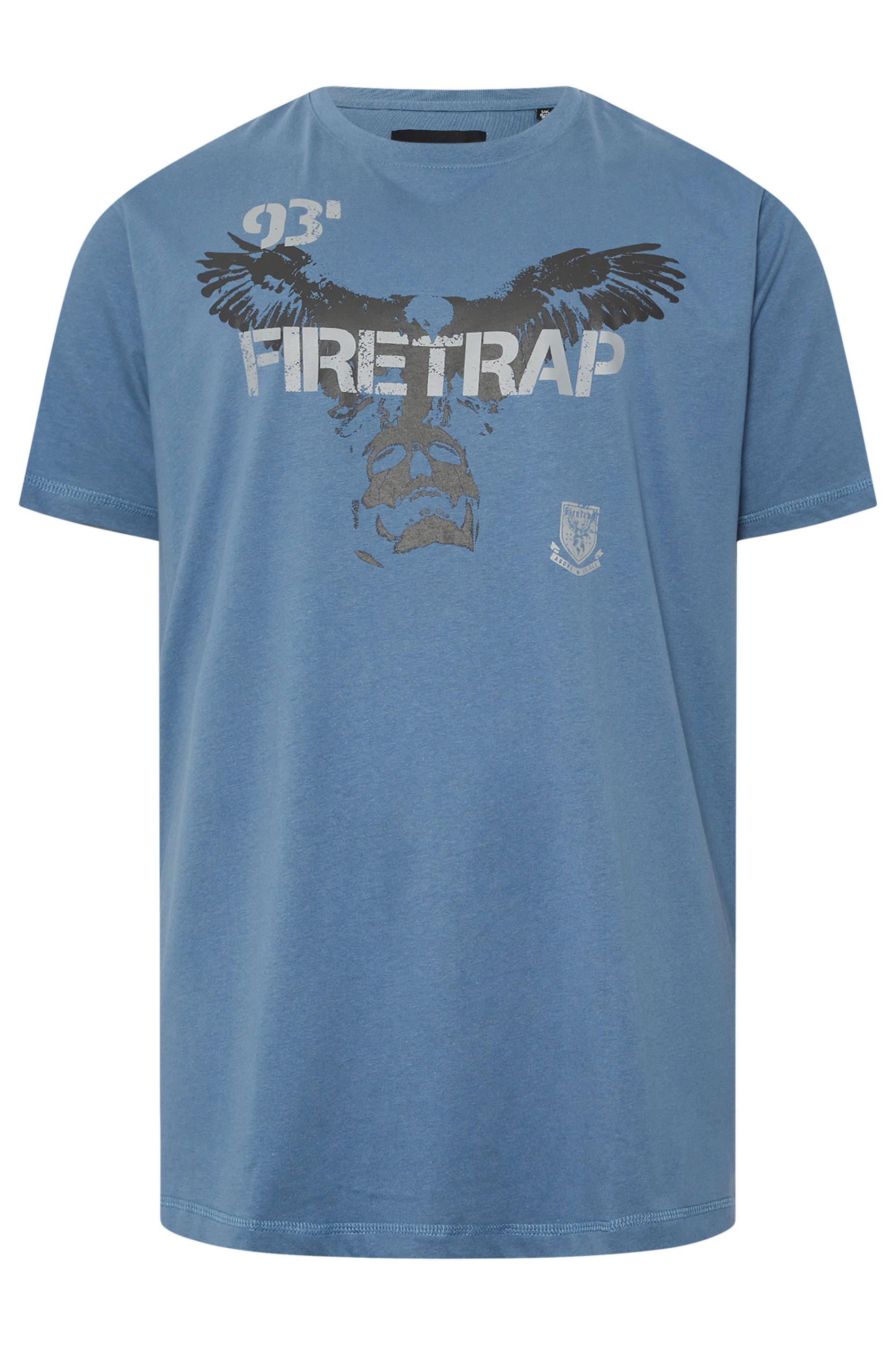 FIRETRAP Big & Tall Blue Hawke Print T-Shirt | BadRhino 1
