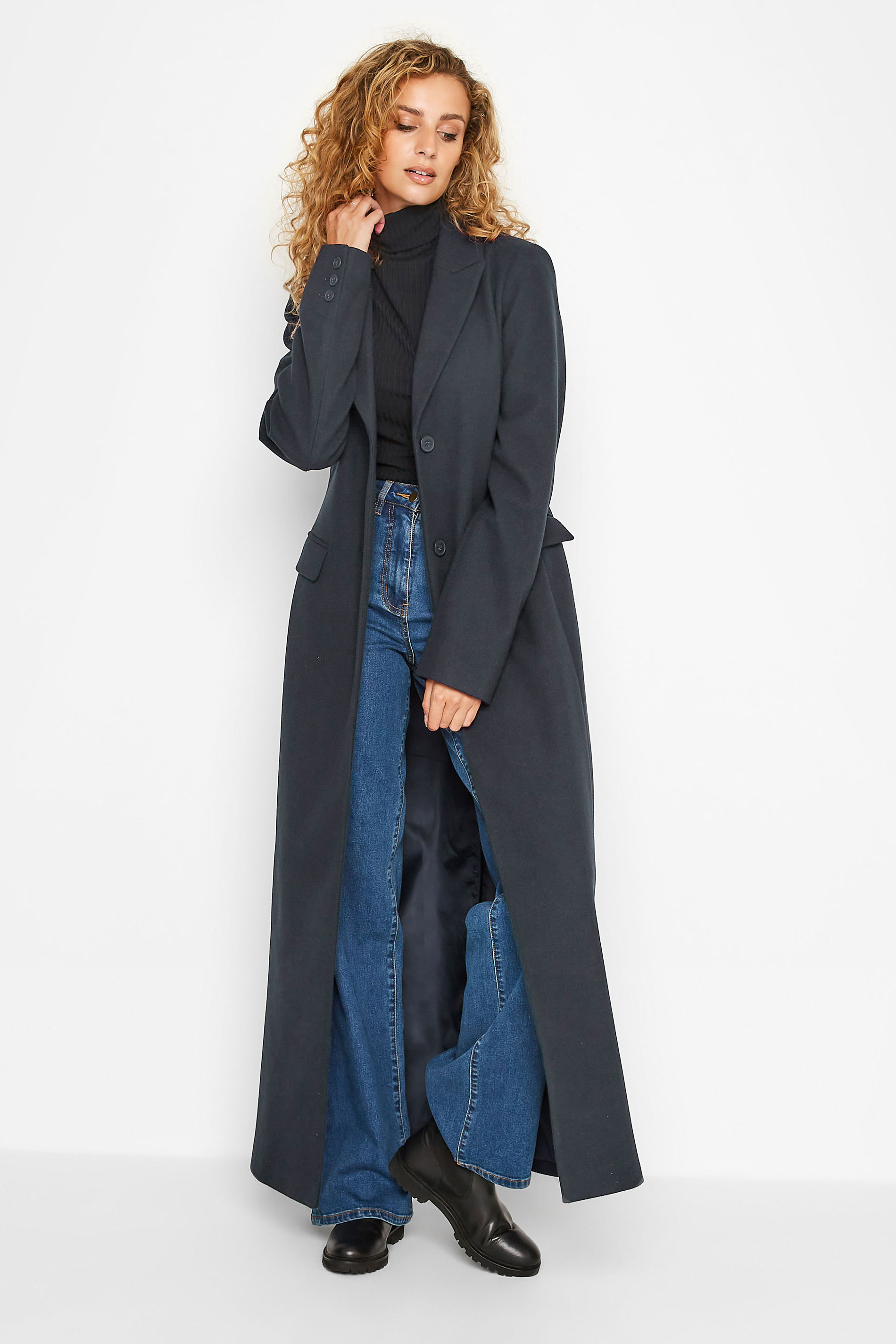 Tall Women's LTS Navy Blue Long Formal Coat | Long Tall Sally 2