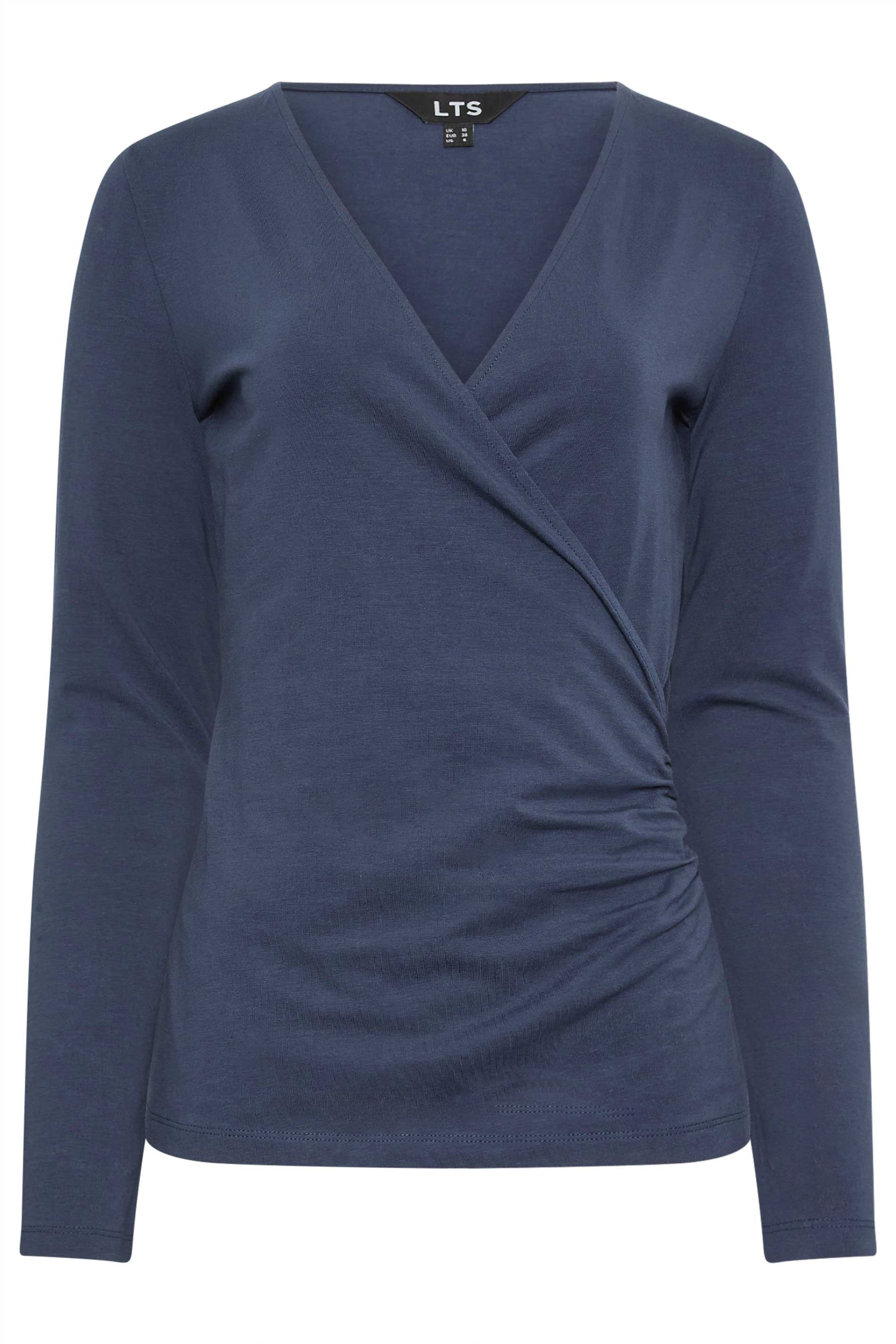 LTS Tall Women's Navy Blue Wrap Top | Long Tall Sally 5