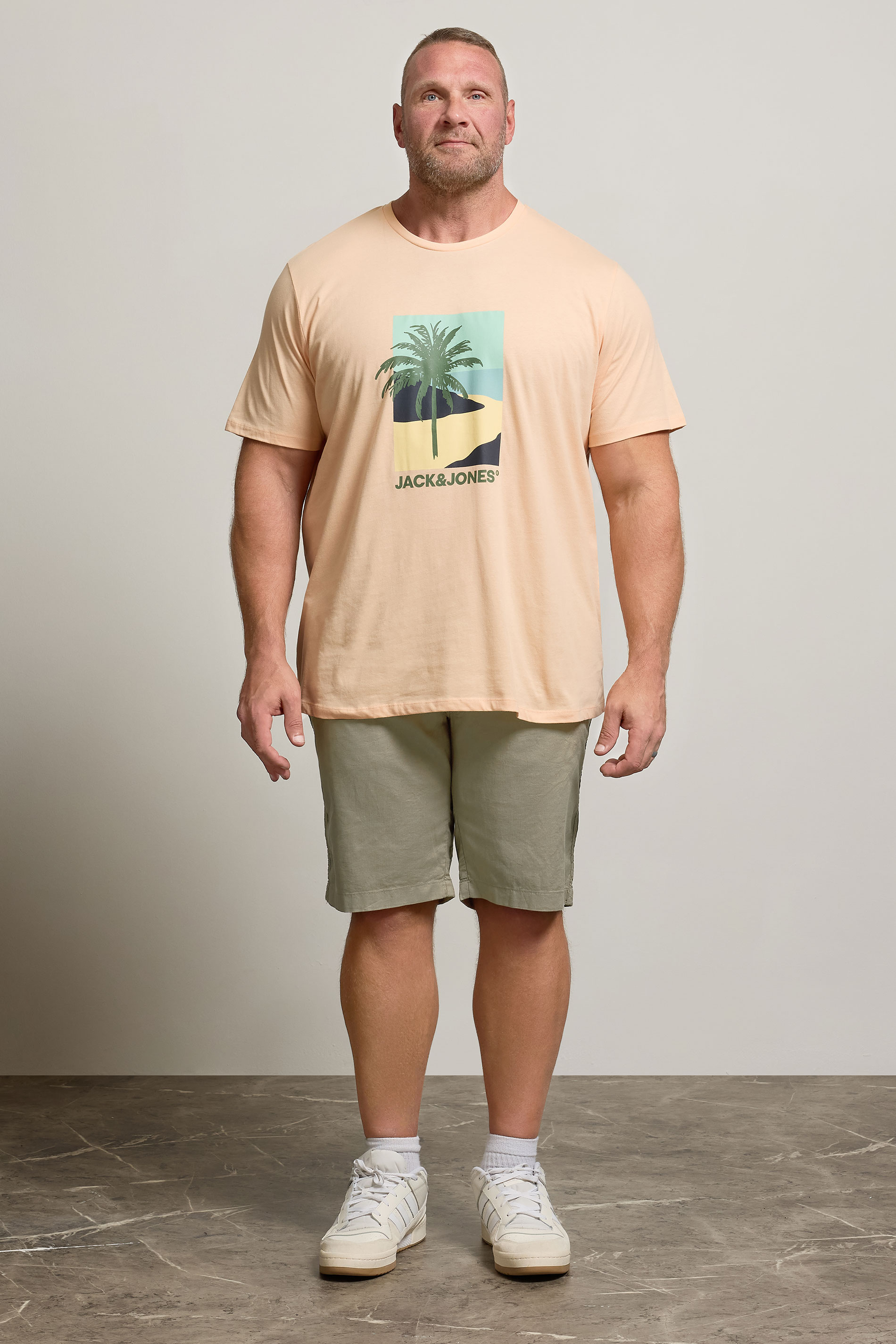 JACK & JONES Big & Tall Olive Green Campaign Shorts | BadRhino 2