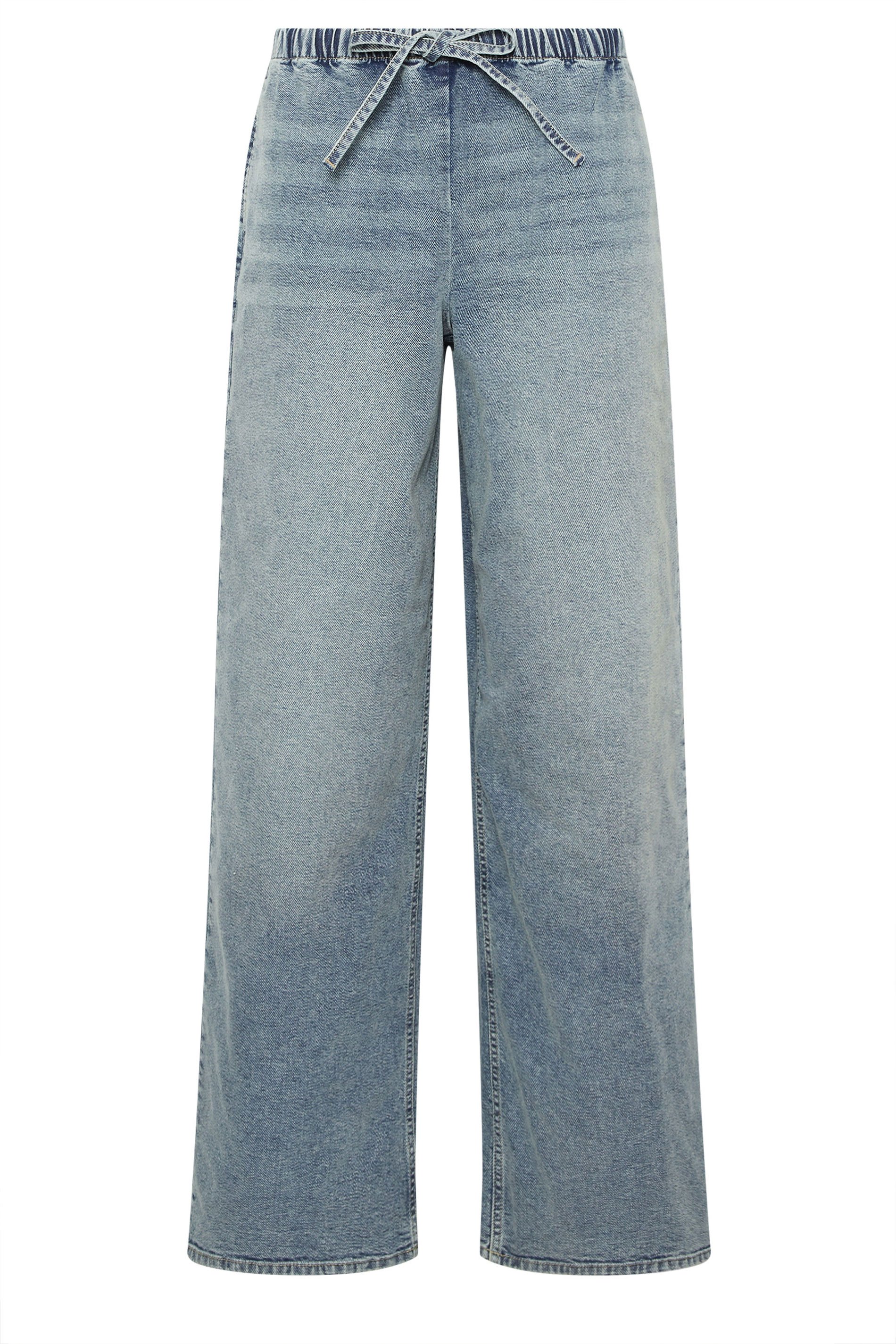 LTS Tall Women's Blue Mid Wash Wide Leg Jeans | Long Tall Sally 2