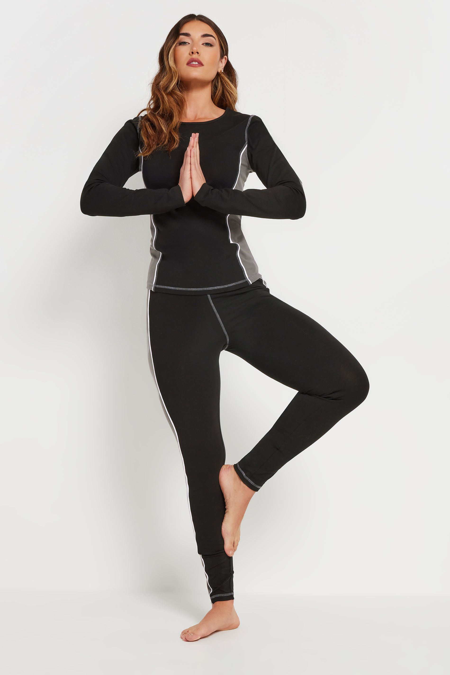 LTS Tall Black Active Colourblock Long Sleeve T-Shirt | Long Tall Sally 2