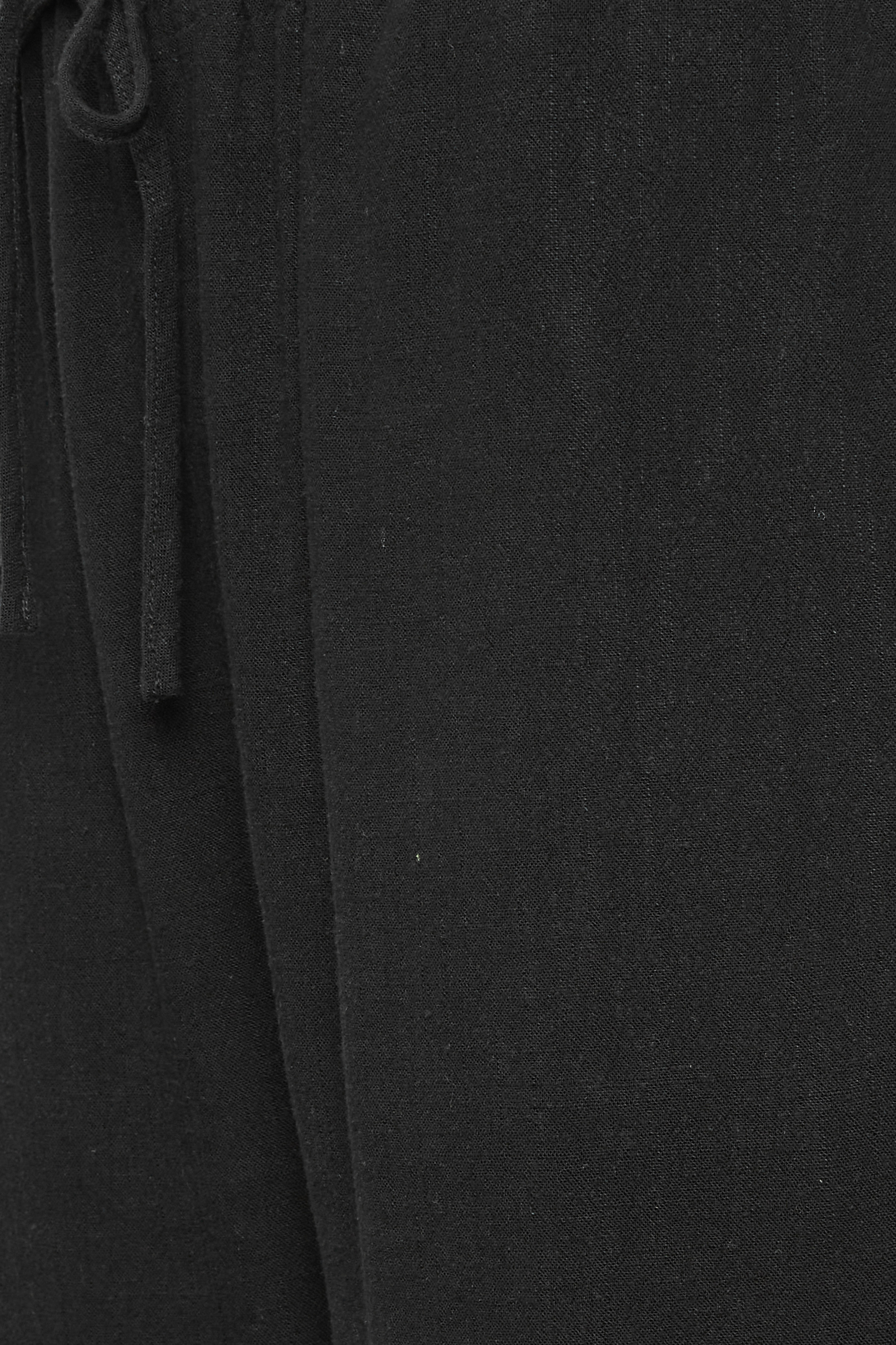 LTS Tall Black Wide Leg Cropped Linen Trousers 6