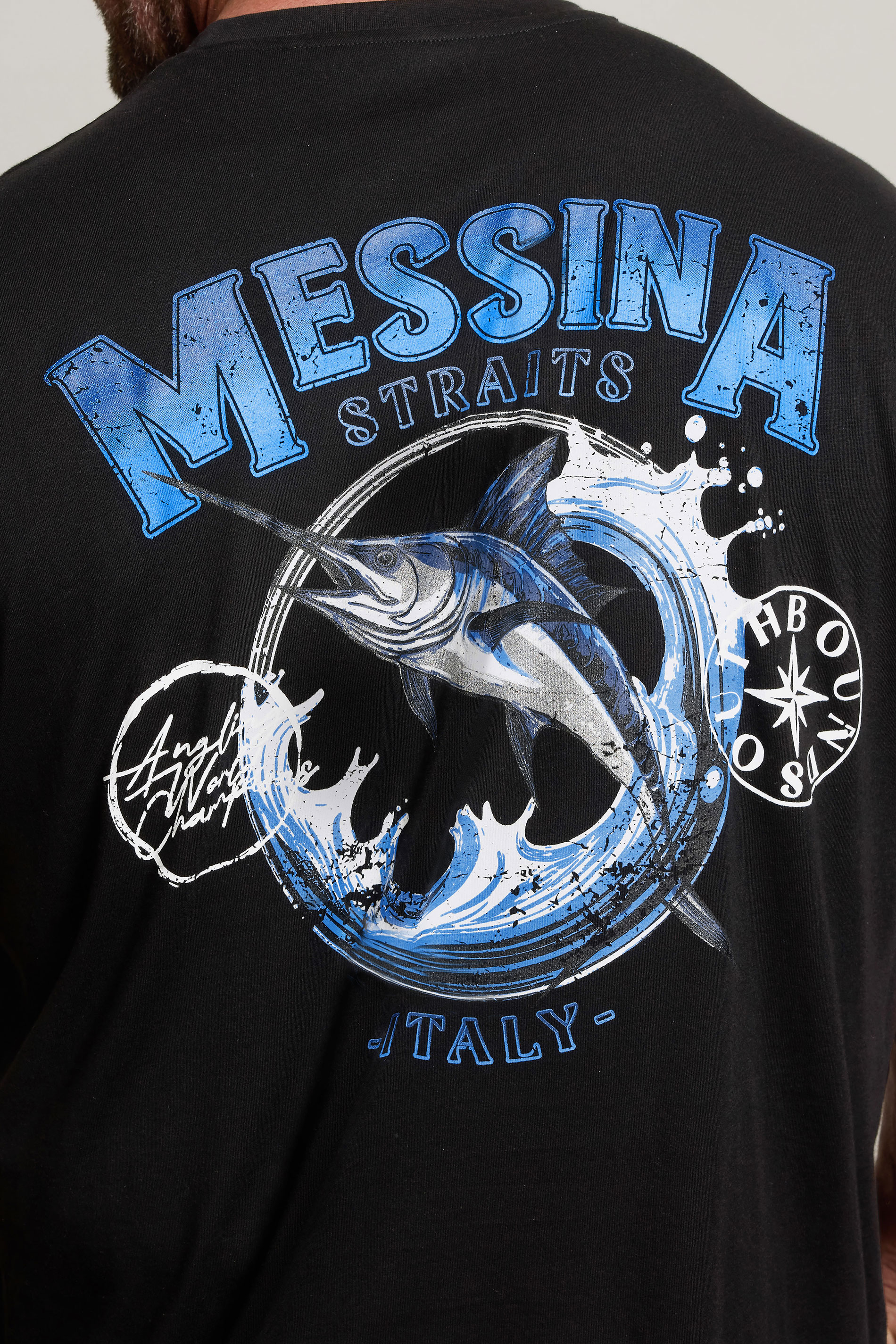 BadRhino Big & Tall Black 'Messina Straits' Graphic T-Shirt | BadRhino 5
