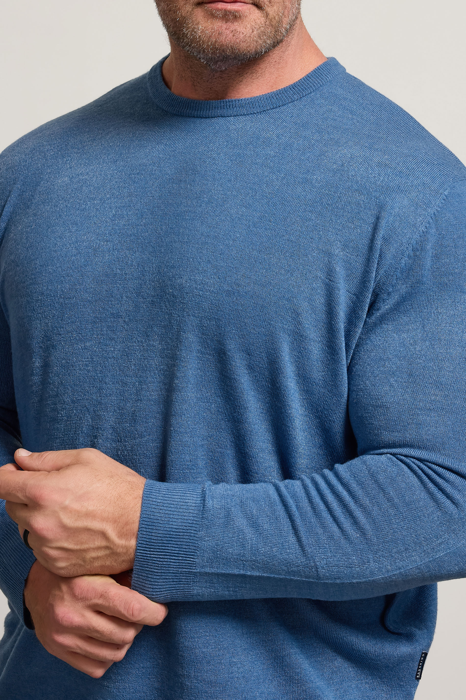 BadRhino Big & Tall Blue Crew Neck Jumper | BadRhino 4