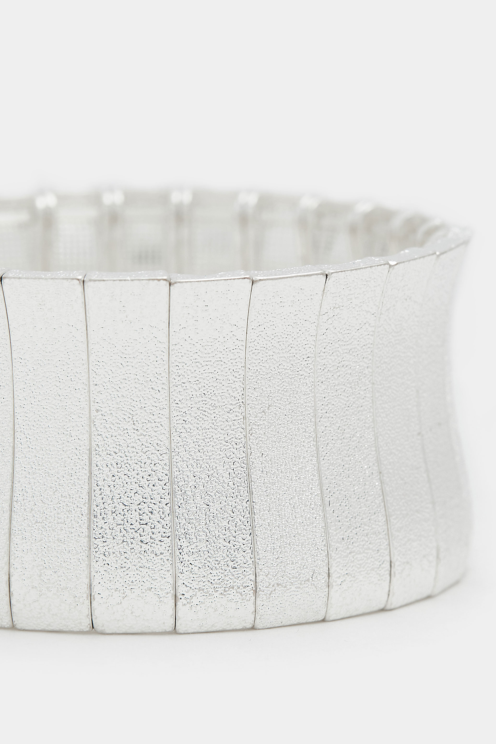 Silver Tone Statement Stretch Bracelet | Yours Clothing 2