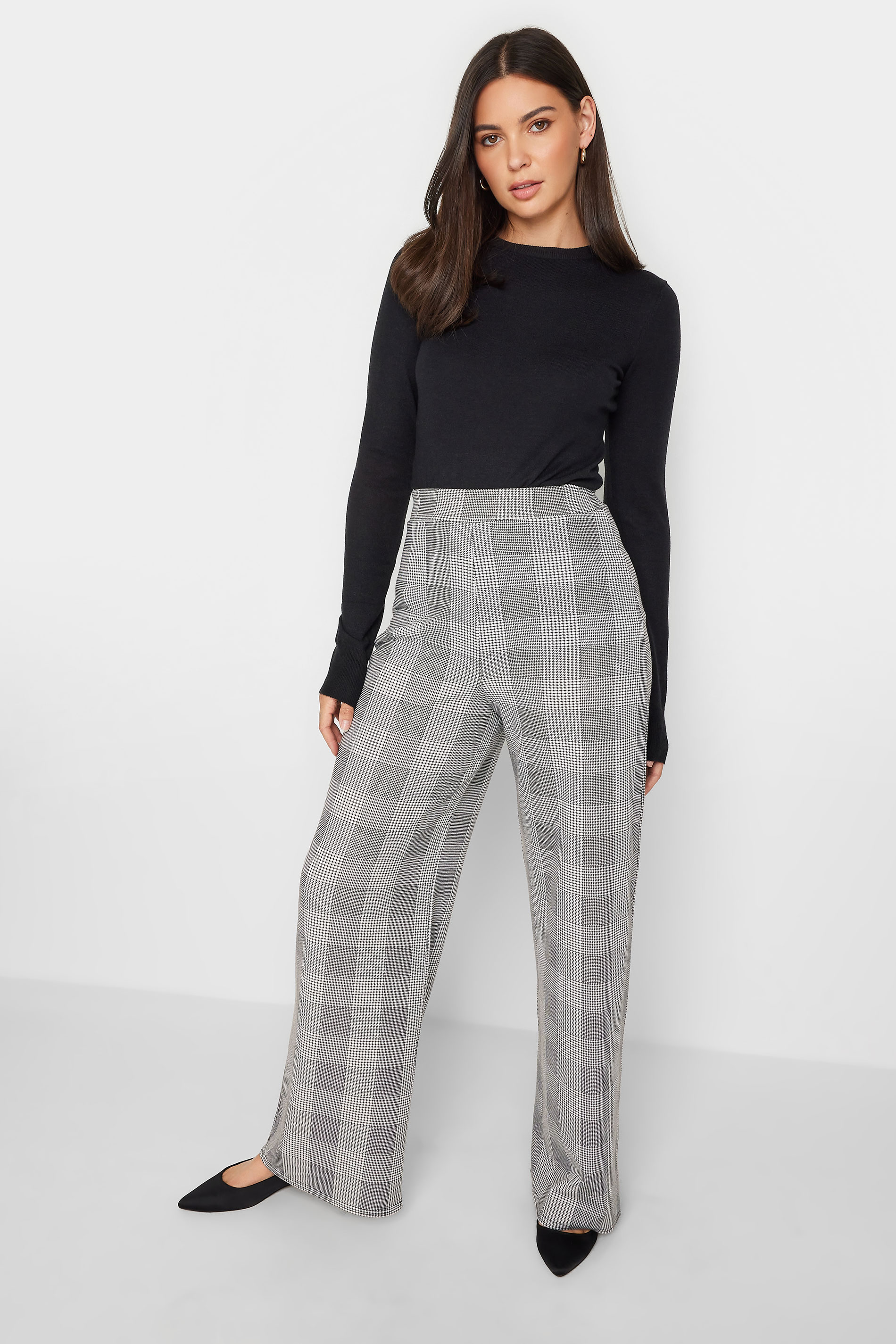 BOSS - Slim-fit checked trousers with stirrup hems