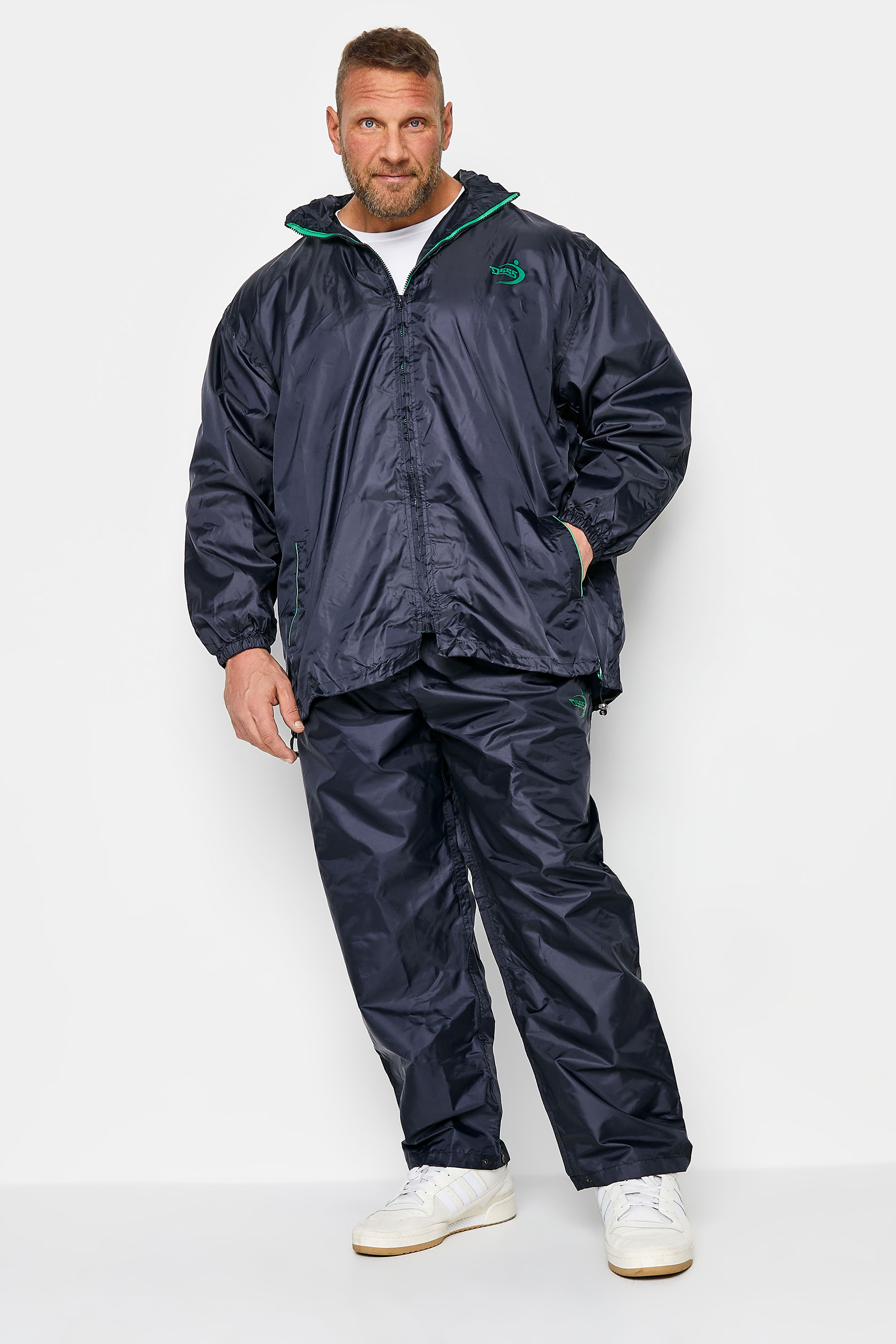 D555 Big & Tall Navy Blue Packaway Rain Jacket | BadRhino 2
