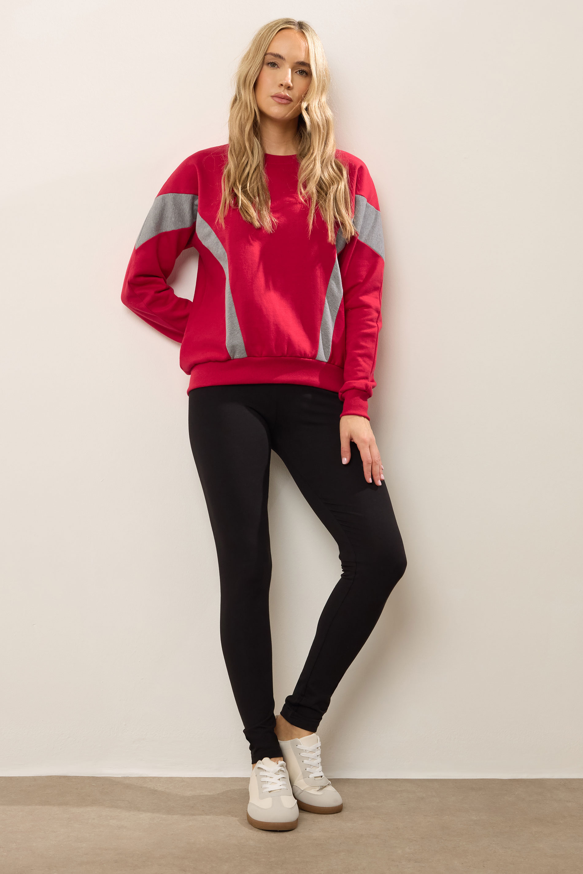 LTS Tall Red Colour Block Sweatshirt | Long Tall Sally 3