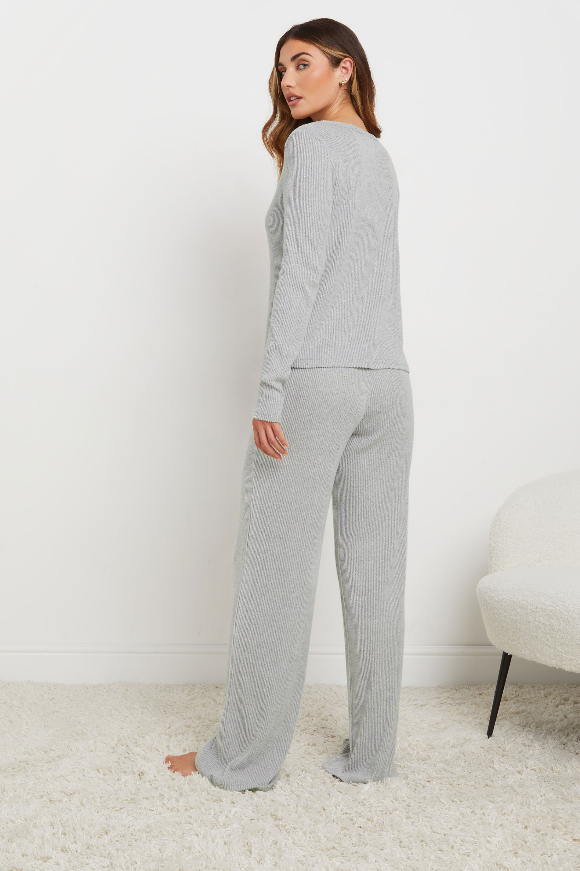 LTS Tall Grey Soft Touch Ribbed Cardigan | Long Tall Sally 5