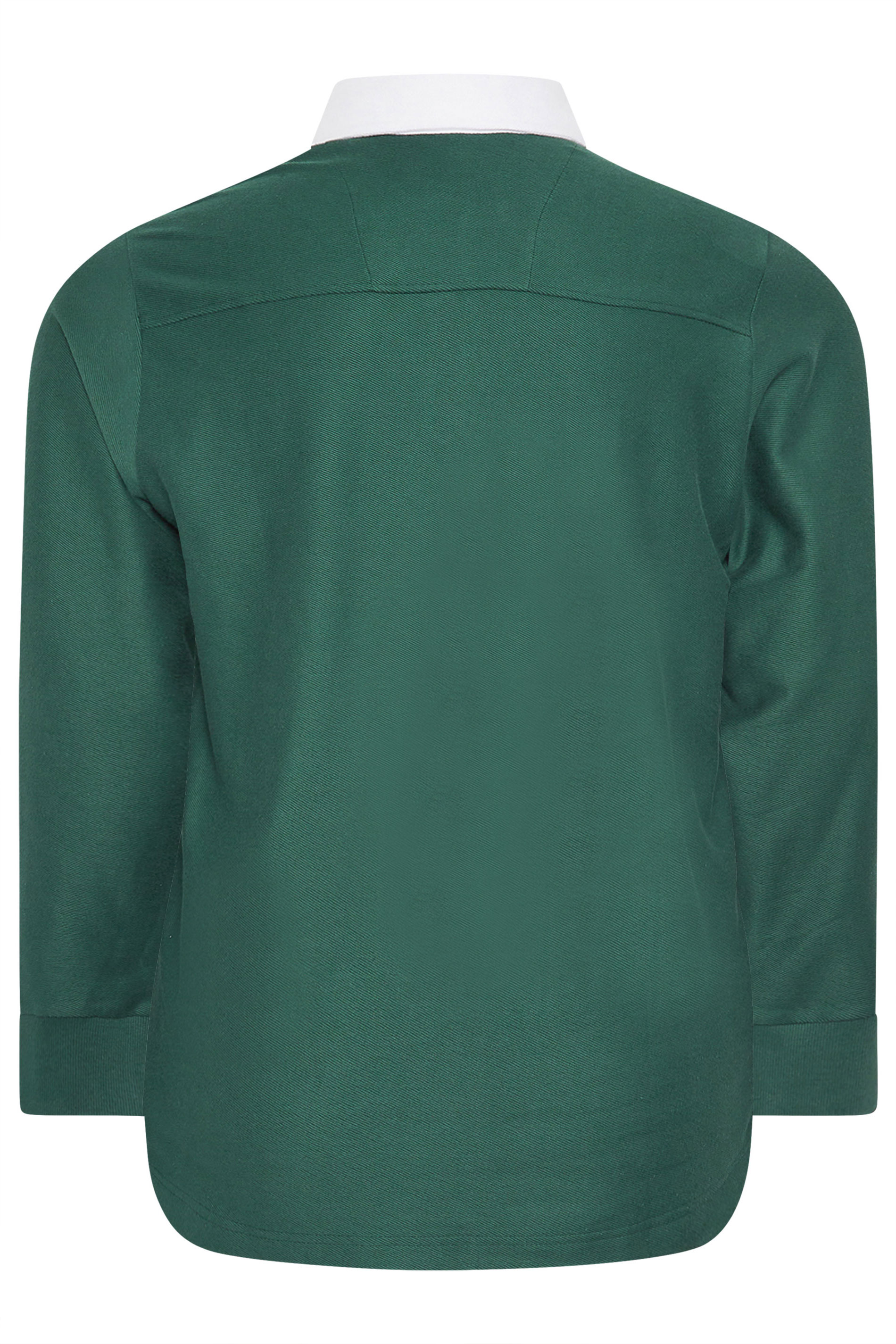 BadRhino Big & Tall Green Long Sleeve Embroidered Rugby Polo Shirt | BadRhino 7