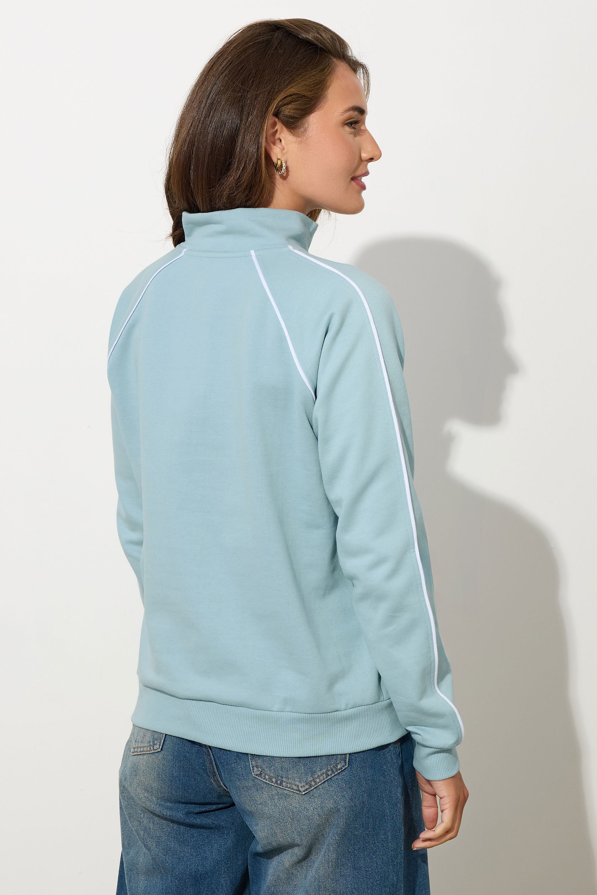 LTS Tall Womens Light Blue Zip Sweatshirt | Long Tall Sally 4