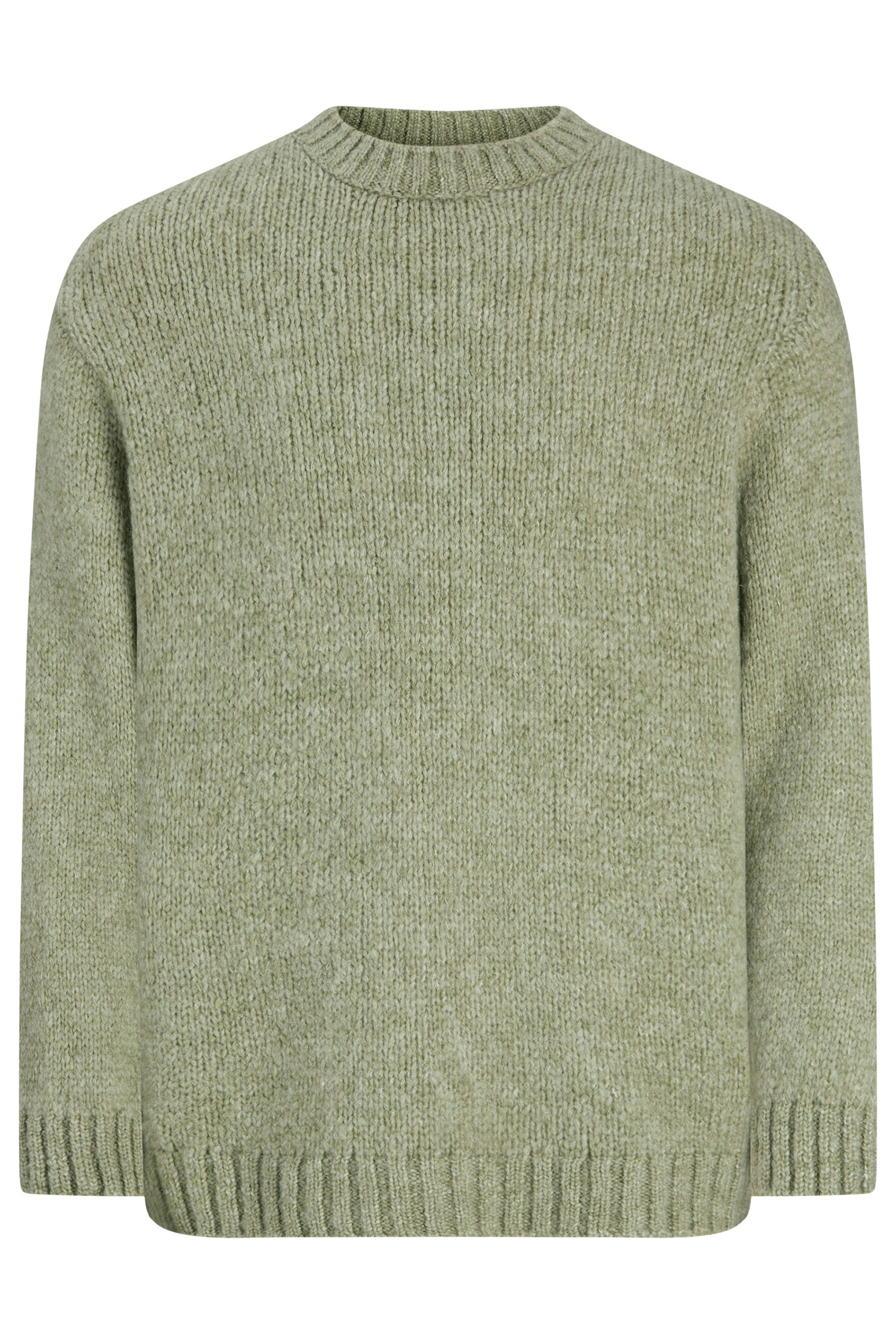 JACK & JONES Big & Tall Seagrass Green Crew Neck Knit Jumper | BadRhino 1