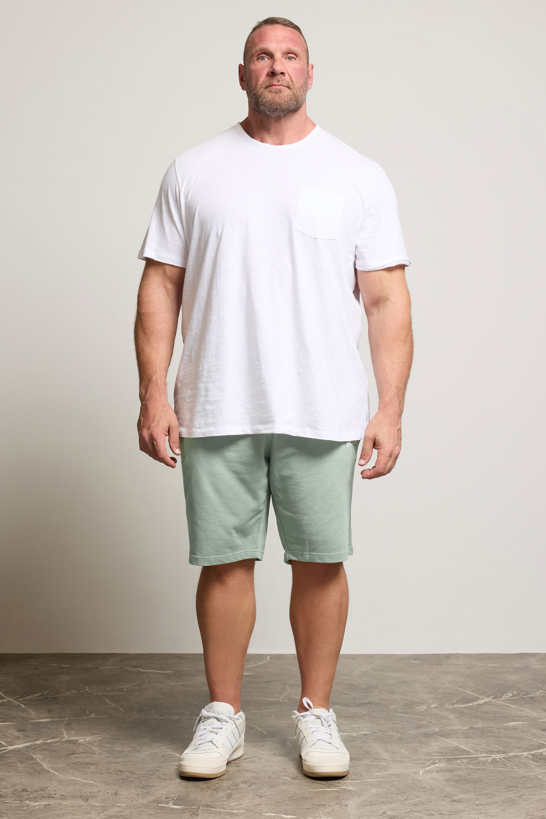 JACK & JONES Big & Tall Iceberg Green 'Beau' Jogger Shorts | BadRhino 2