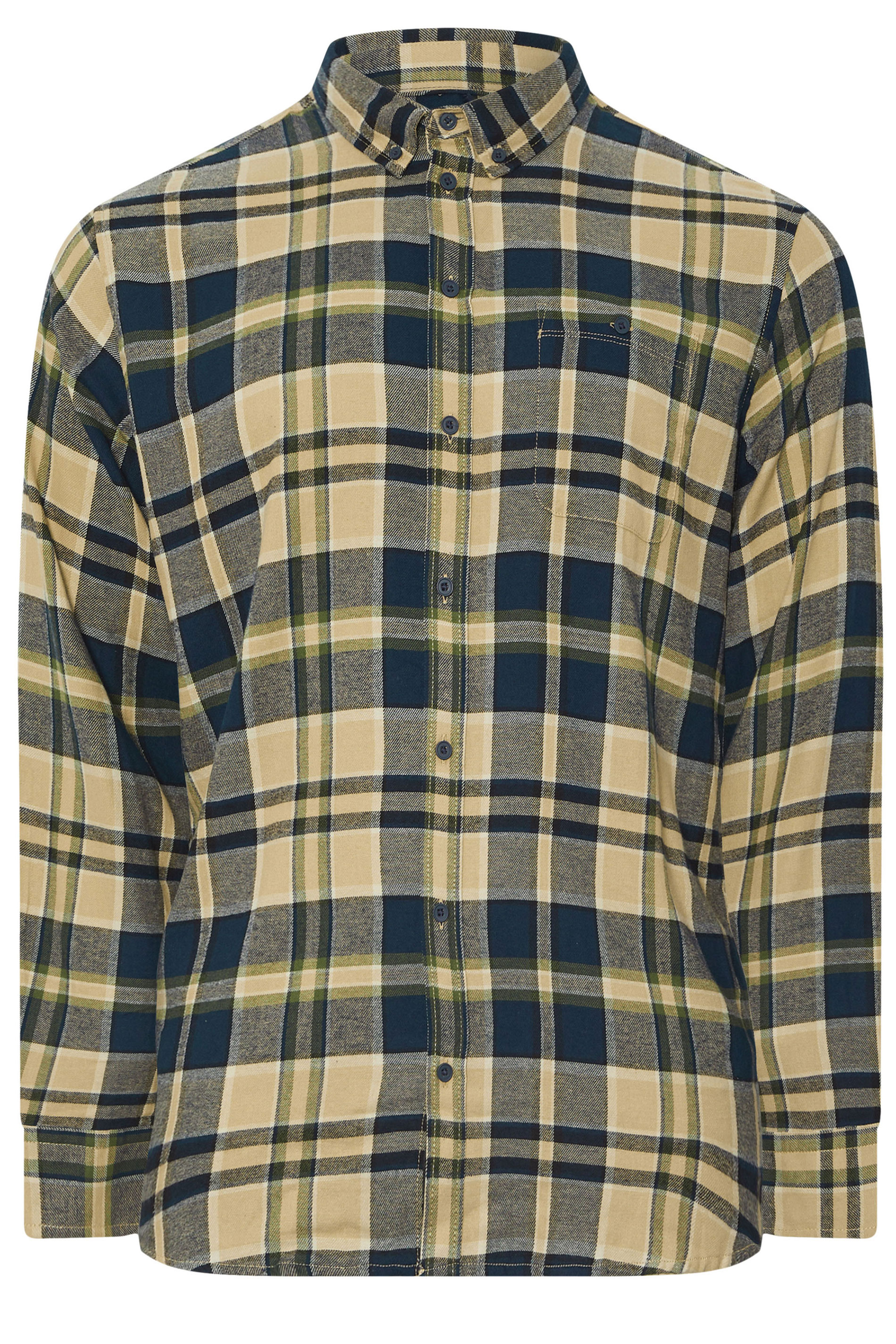 BLEND Big & Tall Navy Blue Check Shirt | BadRhino 3