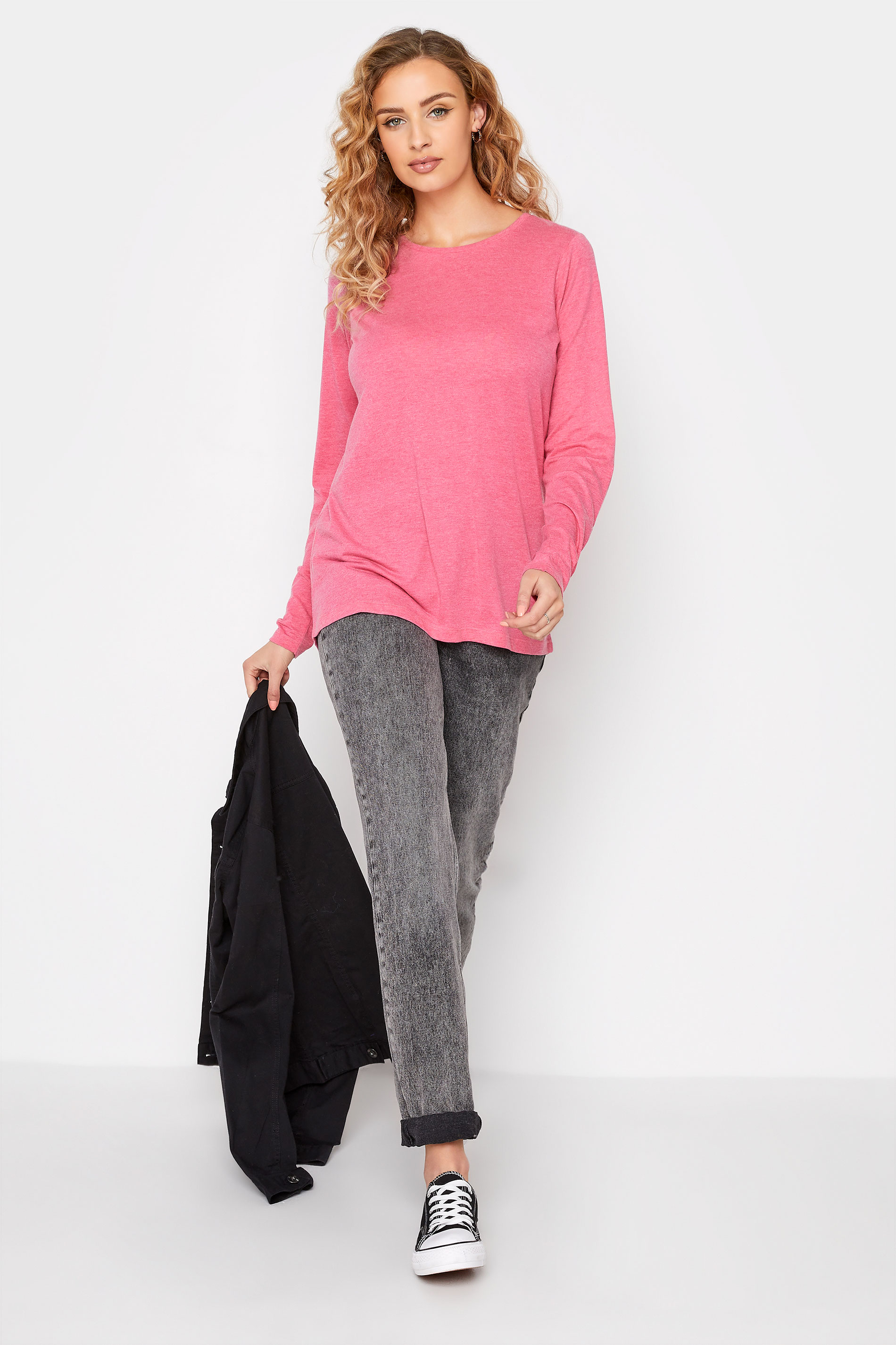 LTS Tall Women's Pink Marl Long Sleeve T-Shirt