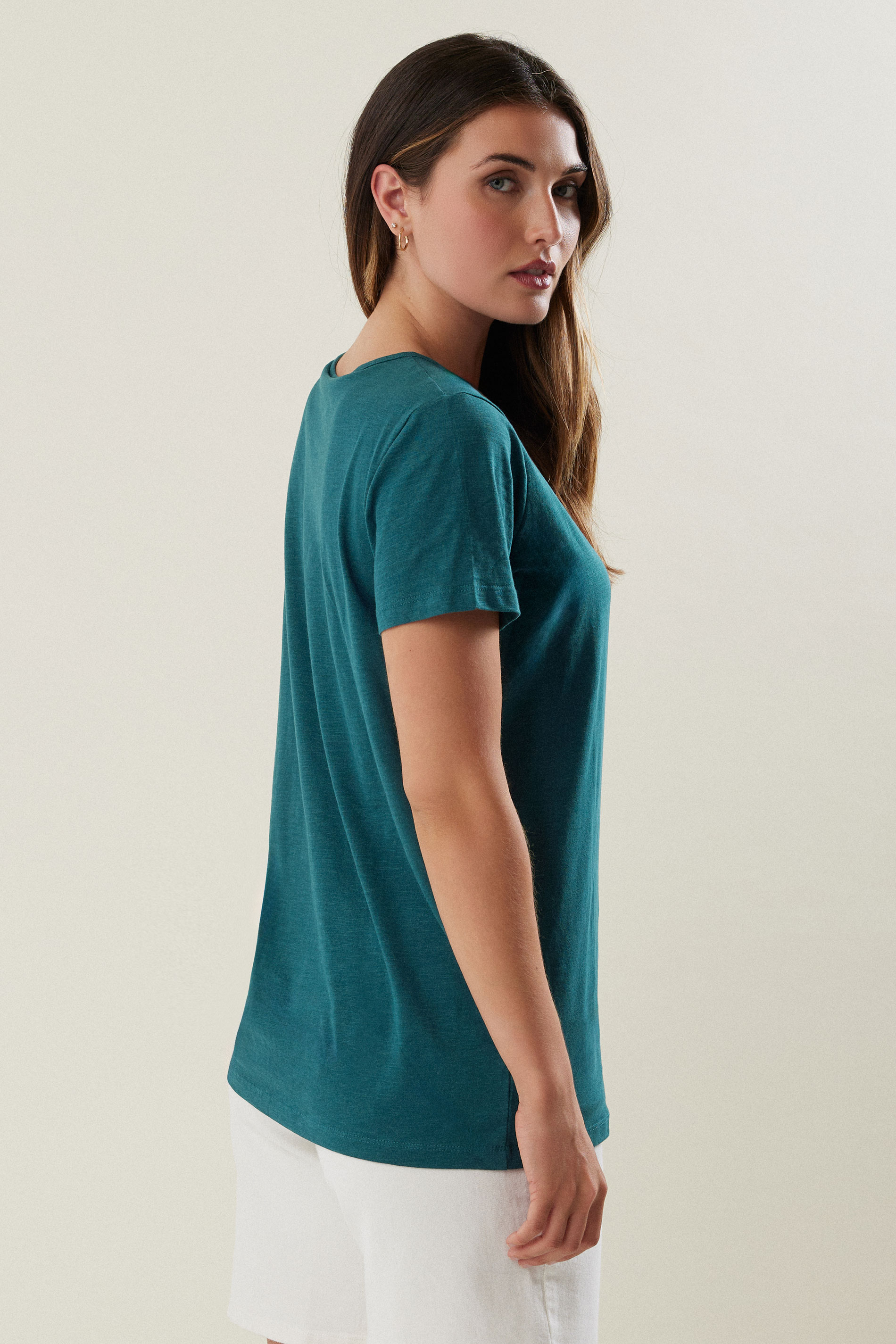 LTS Tall Women's Blue V-Neck Short Sleeve T-Shirt | Long Tall Sally 3