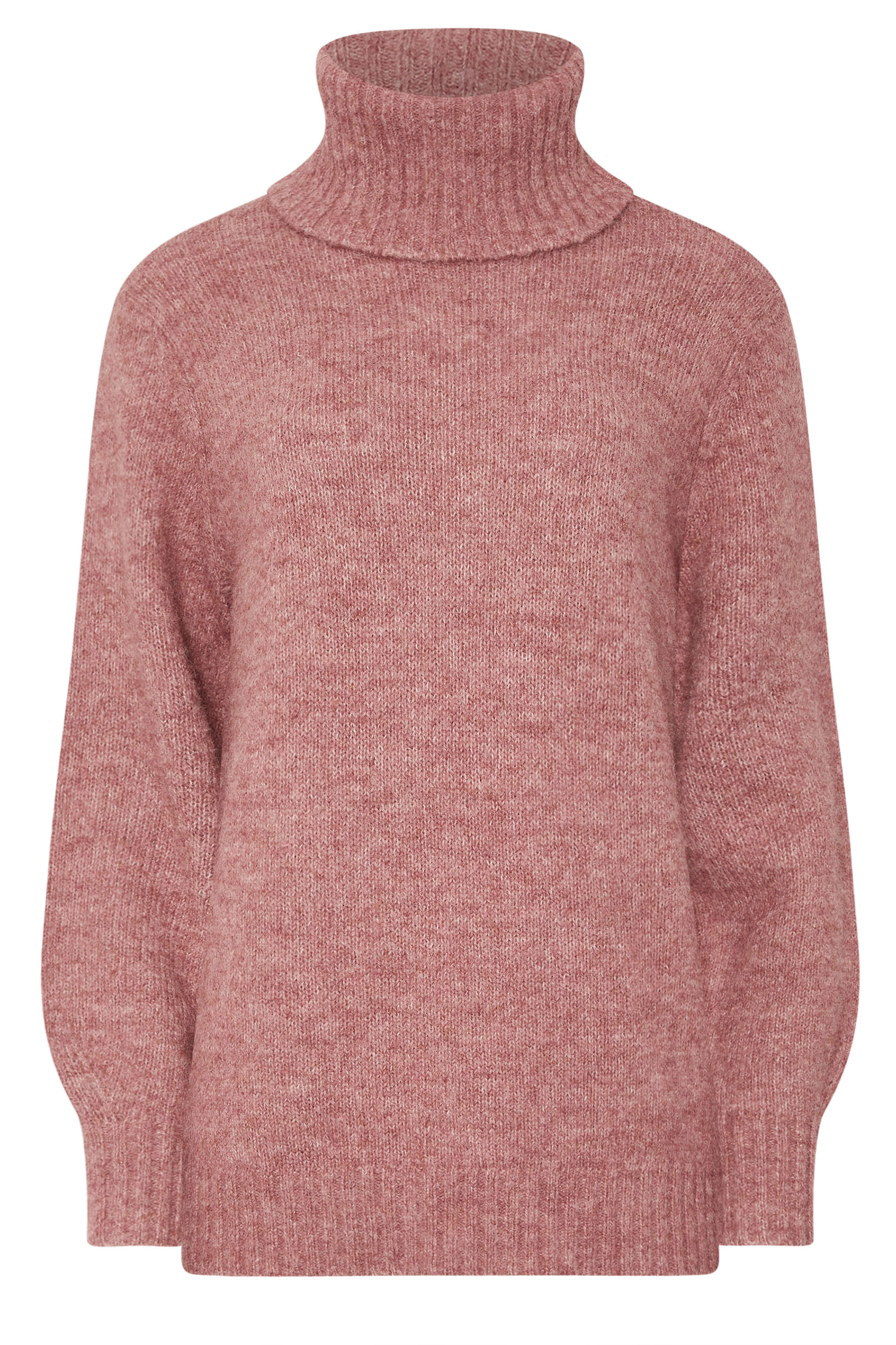 LTS PREMIUM Tall Pink Chunky Wool Roll Neck Jumper | Long Tall Sally 6