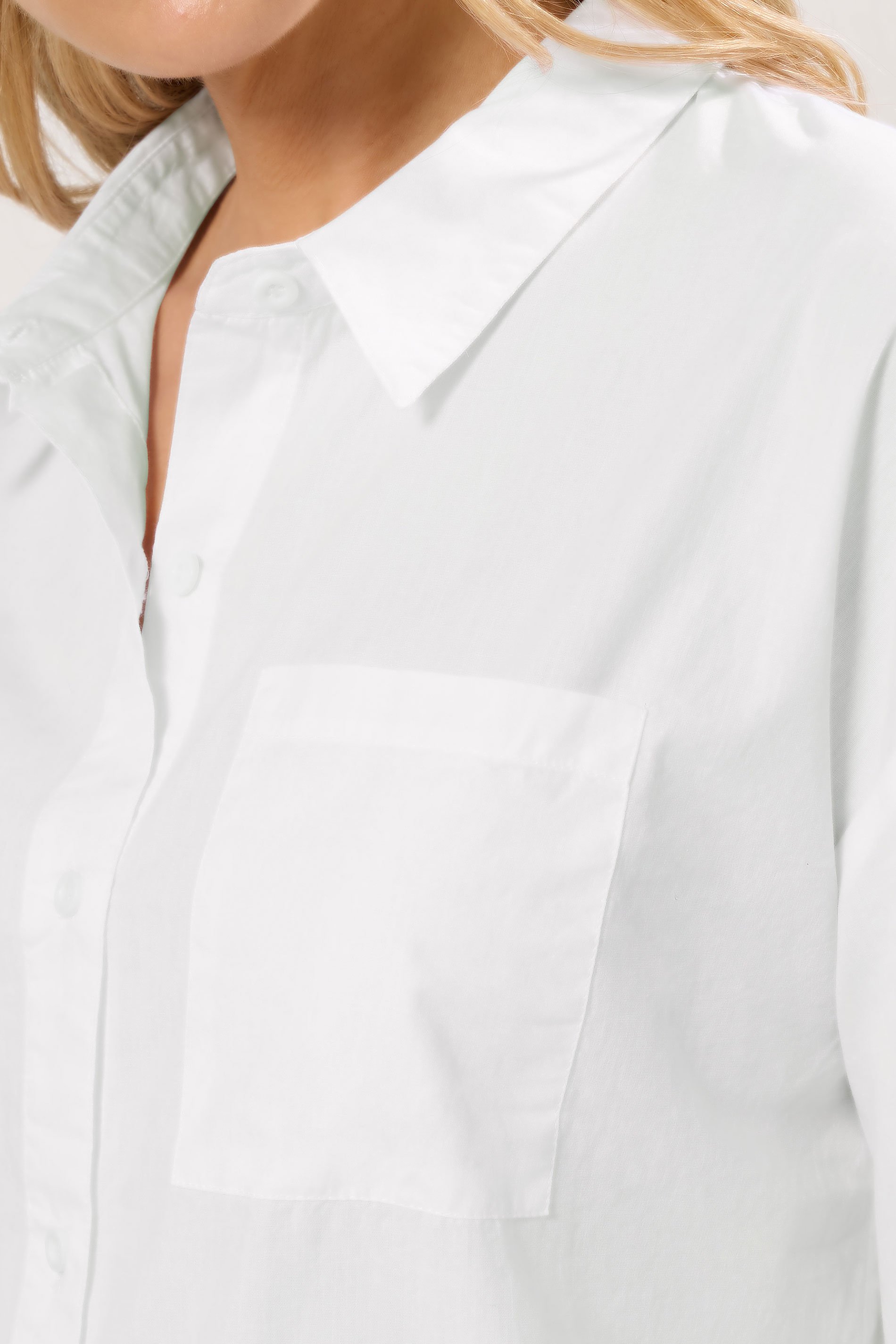 LTS Tall White Plain Cotton Shirt | Long Tall Sally 4