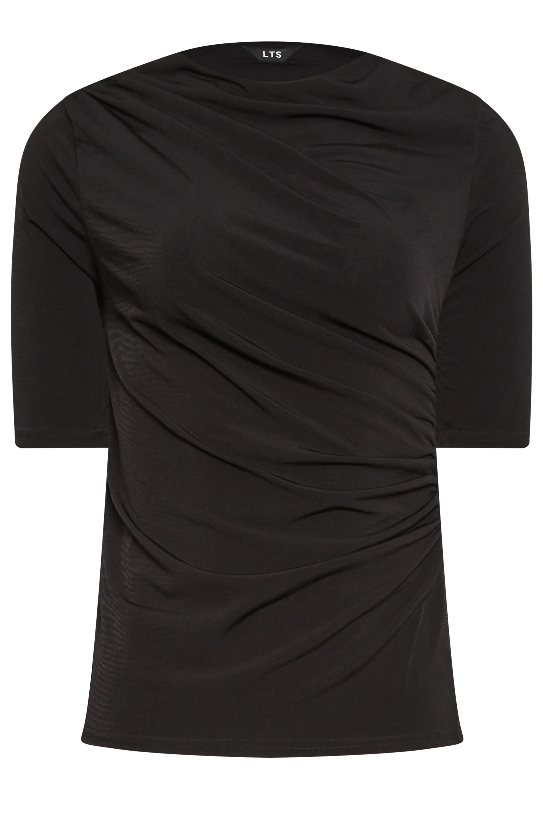 LTS Tall Women's Black Draped Top | Long Tall Sally  6