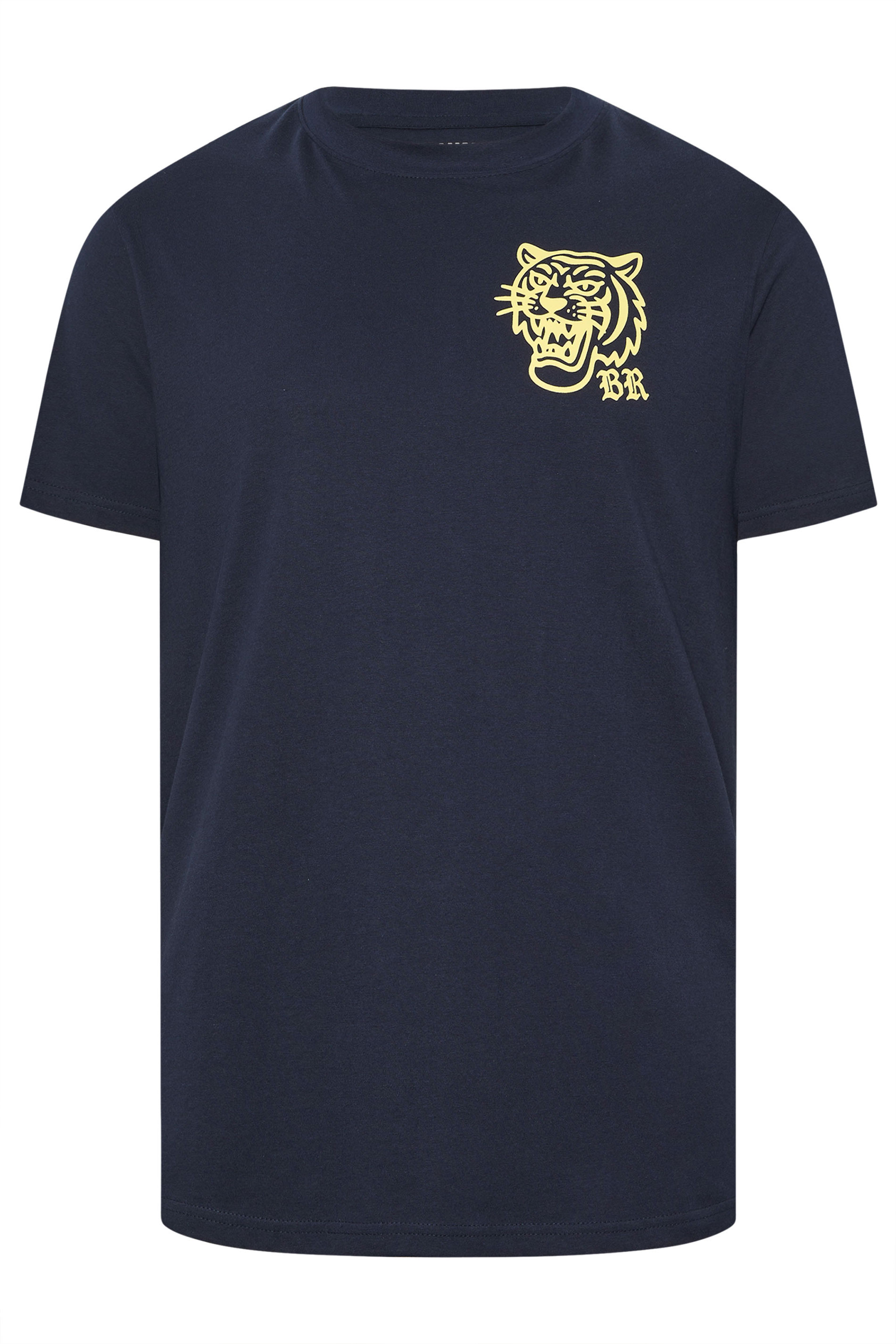 BadRhino Big & Tall Navy Blue Tiger Graphic T-Shirt | BadRhino 1