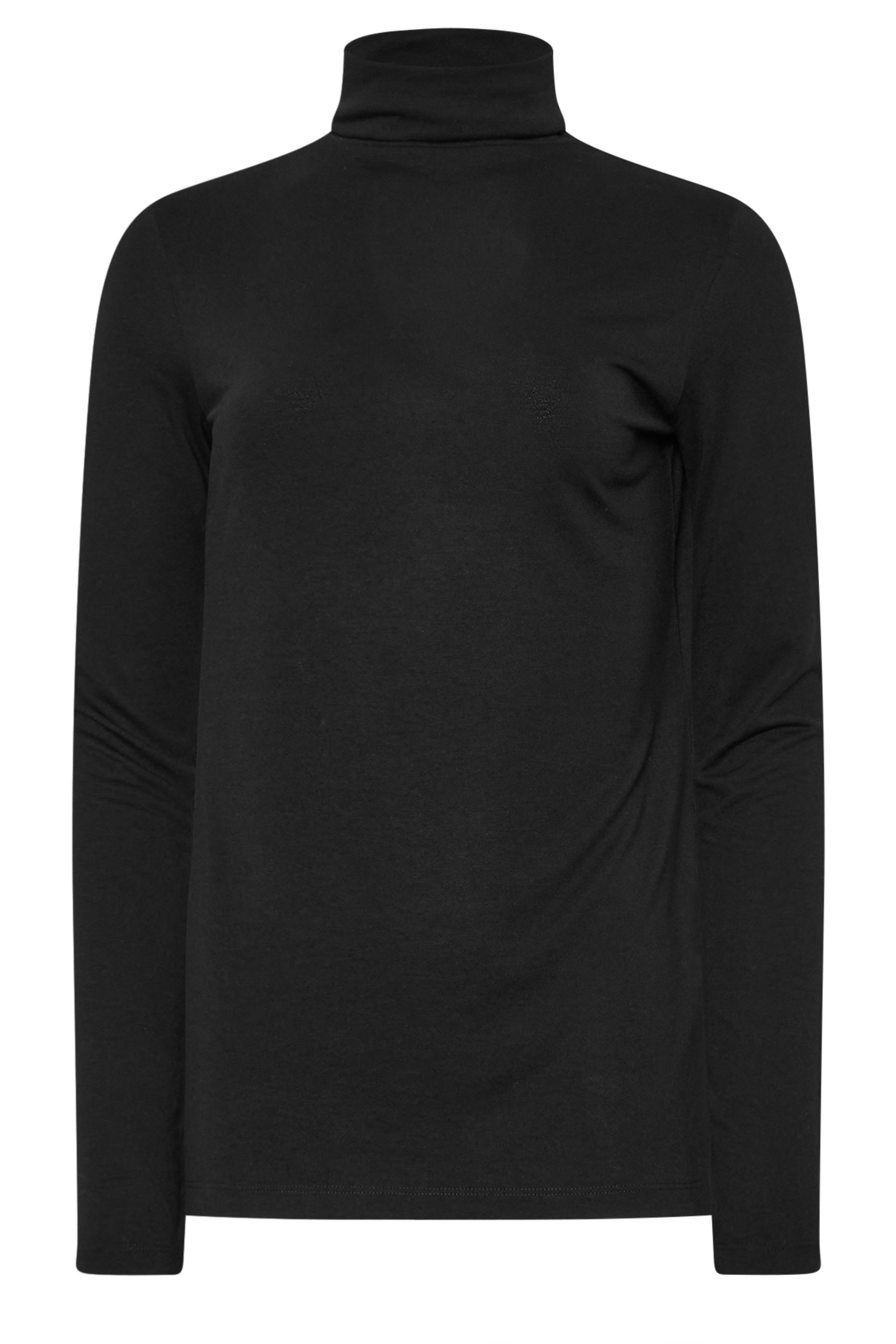 LTS PREMIUM Tall Black Long Sleeve Roll Neck Top | Long Tall Sally 5