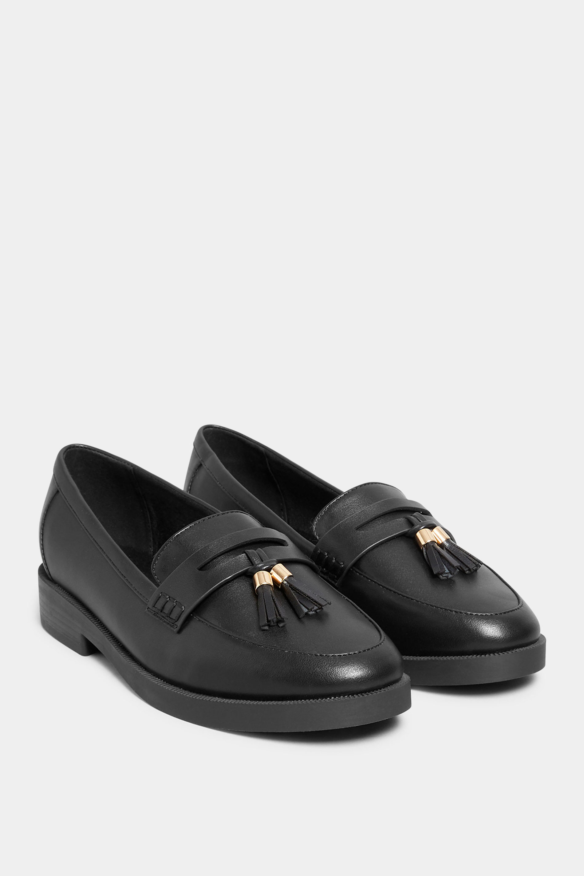 Black Faux Leather Tassel Loafers In Wide E Fit & Extra Wide EEE Fit | Yours Clothing 2