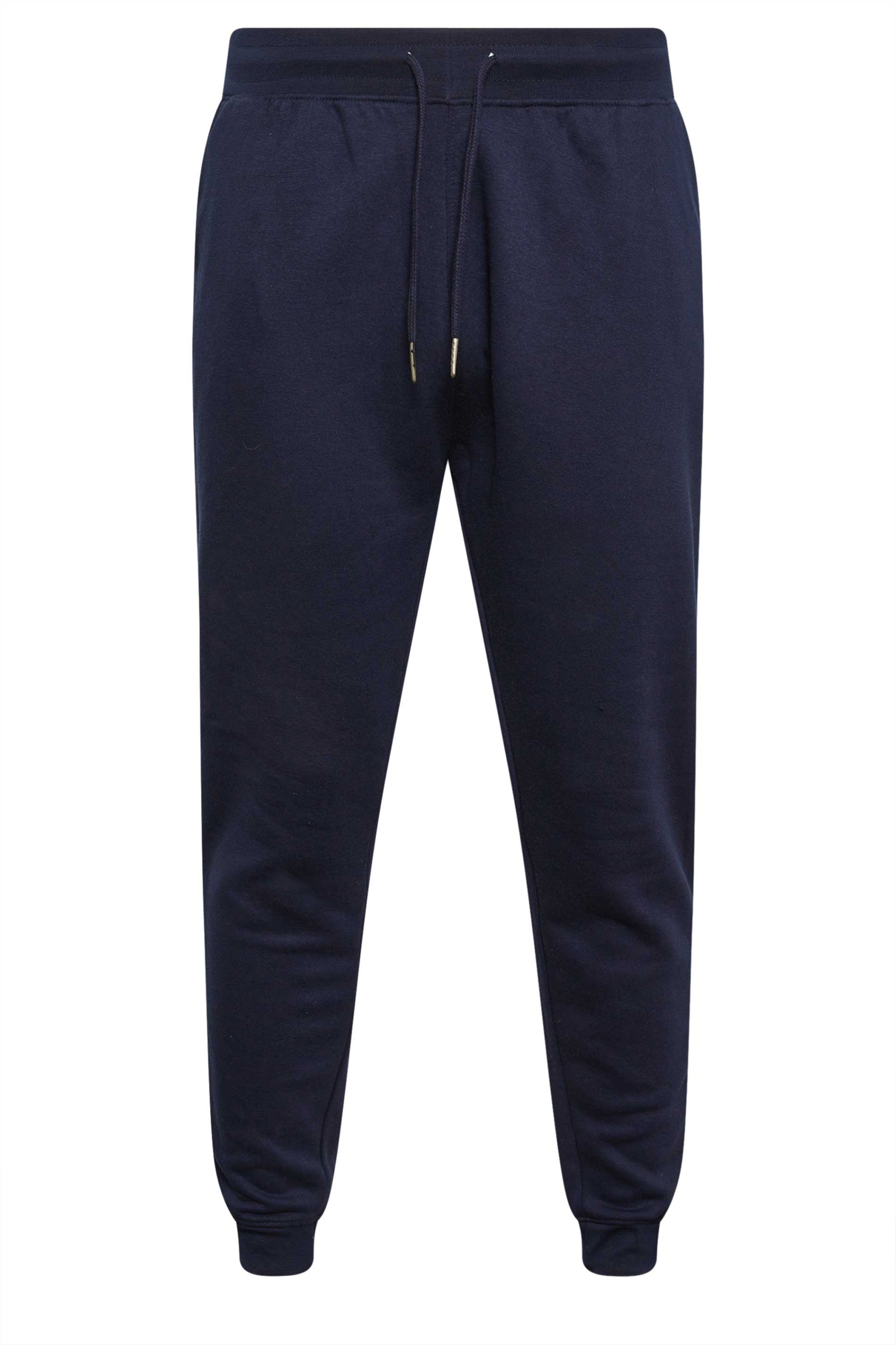 D555 Big & Tall Navy Blue Cuffed Joggers | BadRhino  3