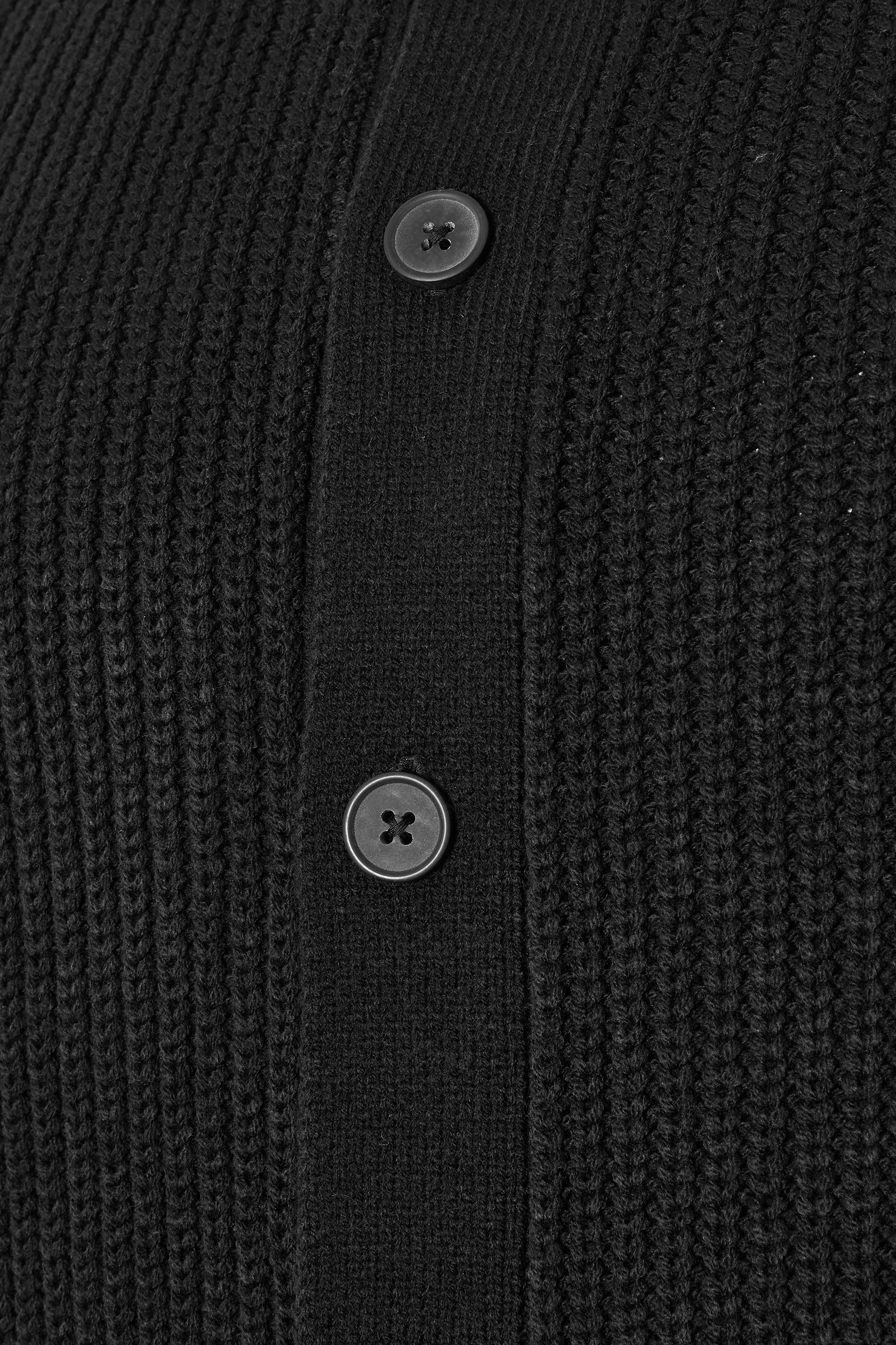 BadRhino Big & Tall Black Long Sleeve Knitted Shirt | BadRhino 10