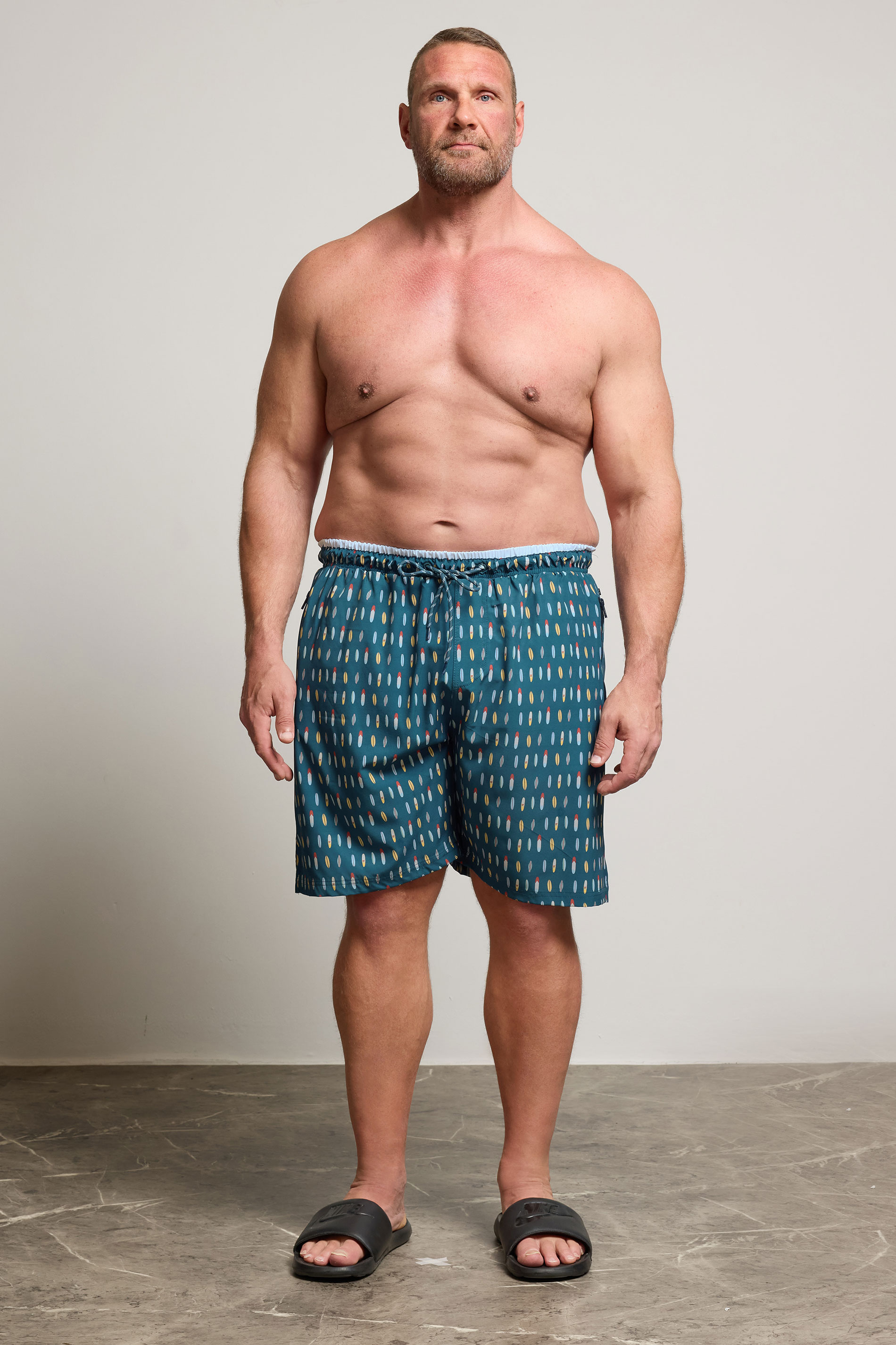 KAM Big & Tall Navy Blue Surf Board Swim Shorts | BadRhino 2