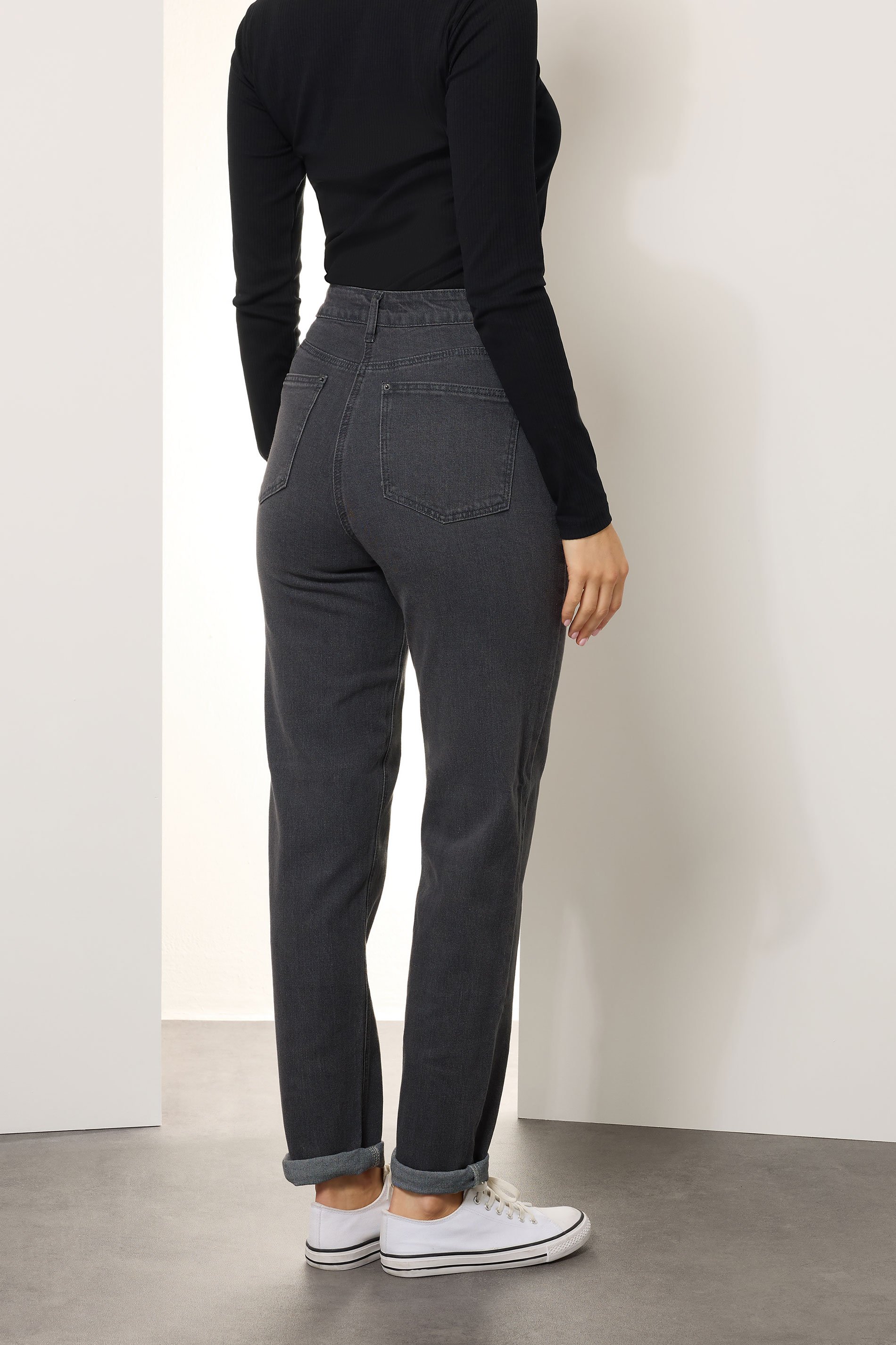 LTS Tall Women's Grey UNA Mom Jeans | Long Tall Sally 3