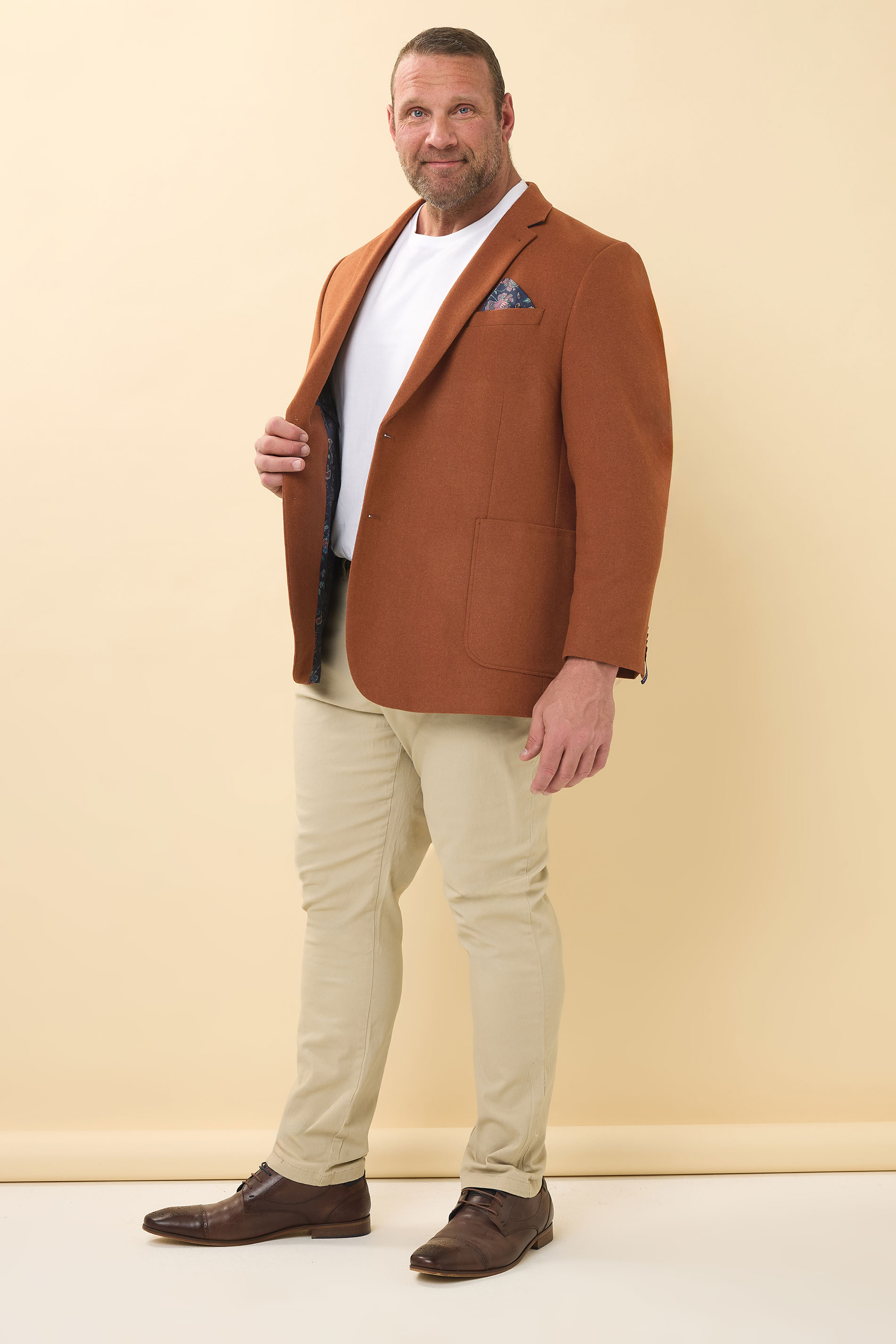 BadRhino Tailoring Big & Tall Rust Orange Tweed Suit Jacket | BadRhino 5