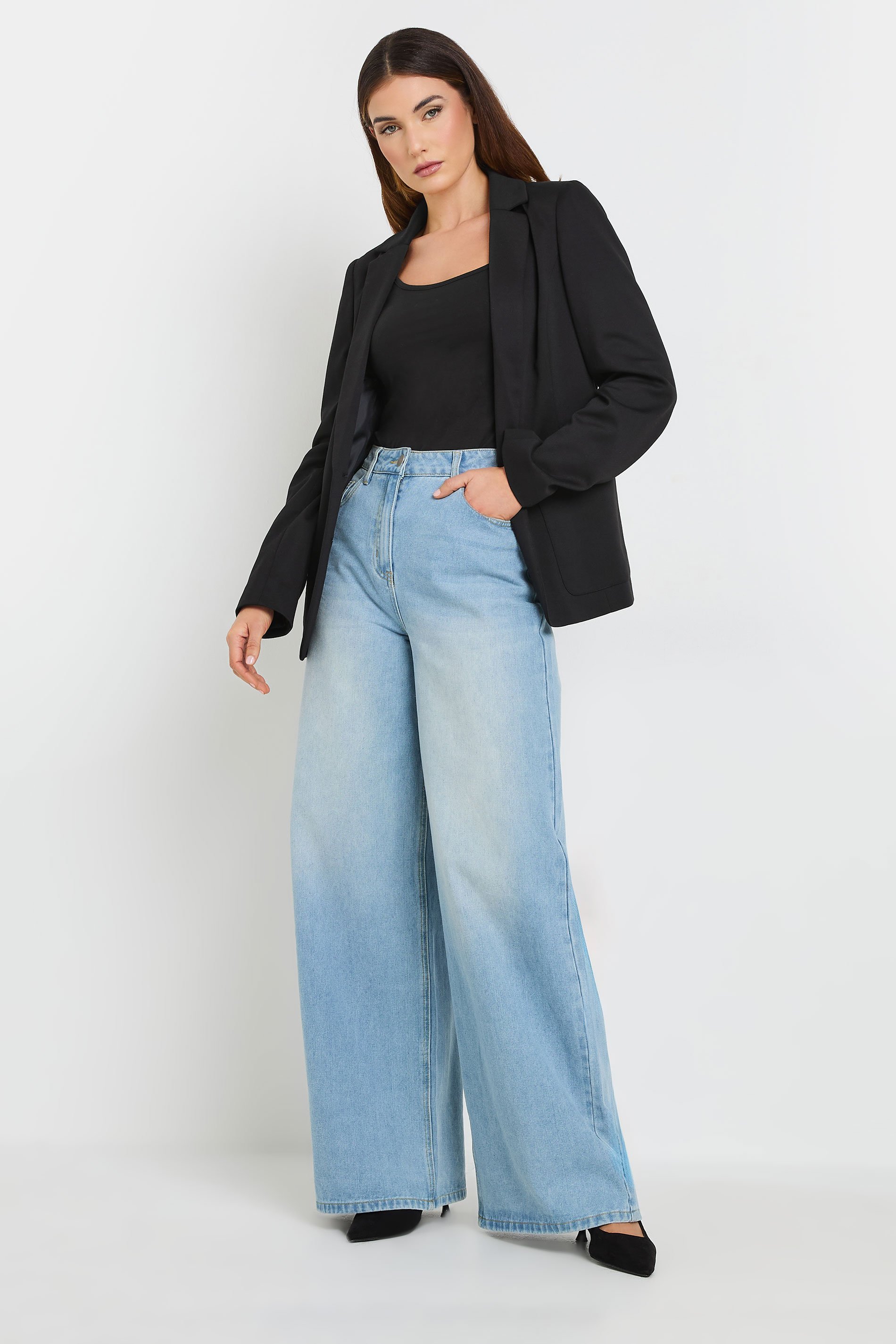 LTS Tall Black Tailored Button Blazer | Long Tall Sally 4