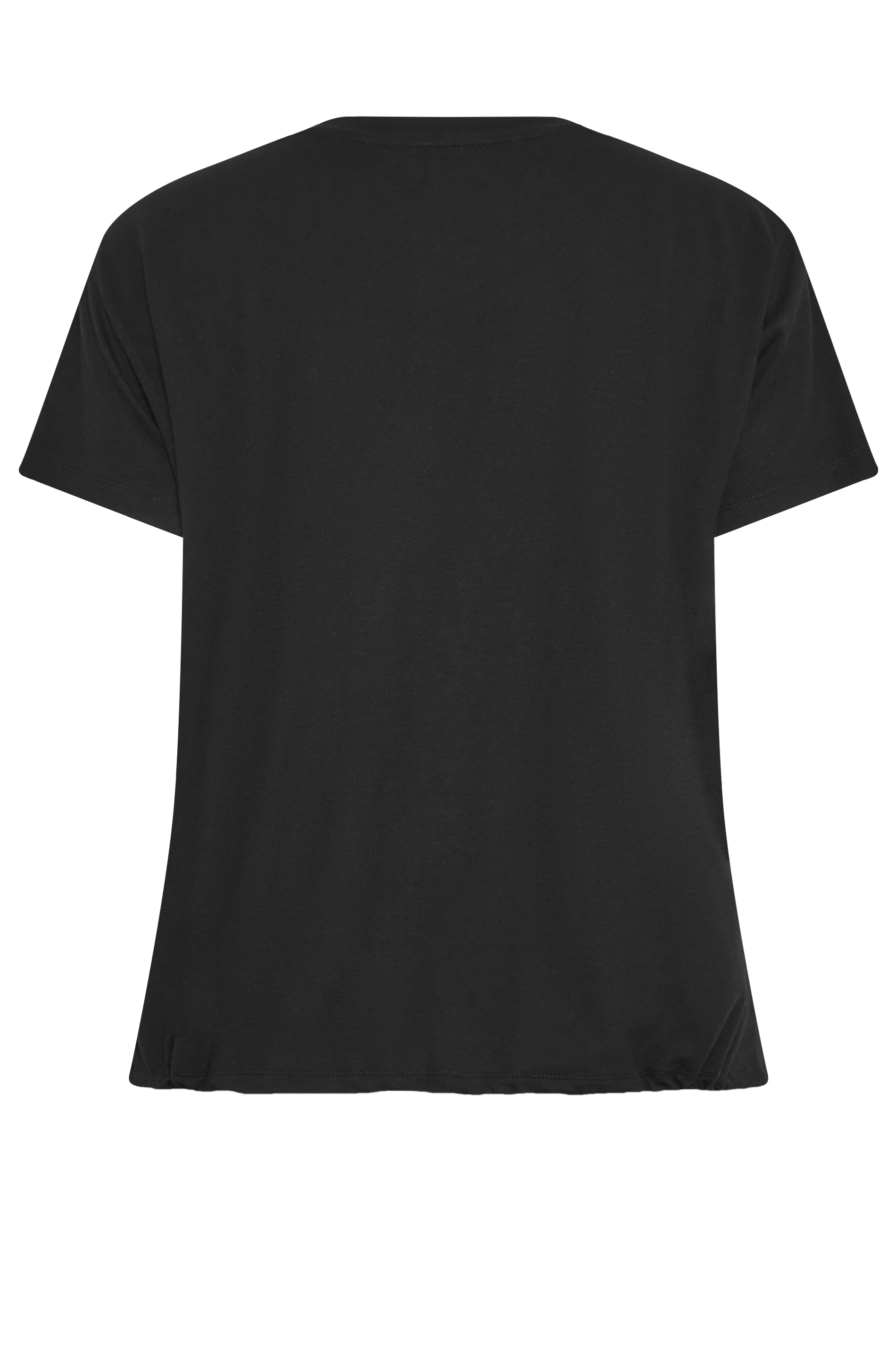 LTS Tall Black Drawstring Hem Cotton T-Shirt | Long Tall Sally 6