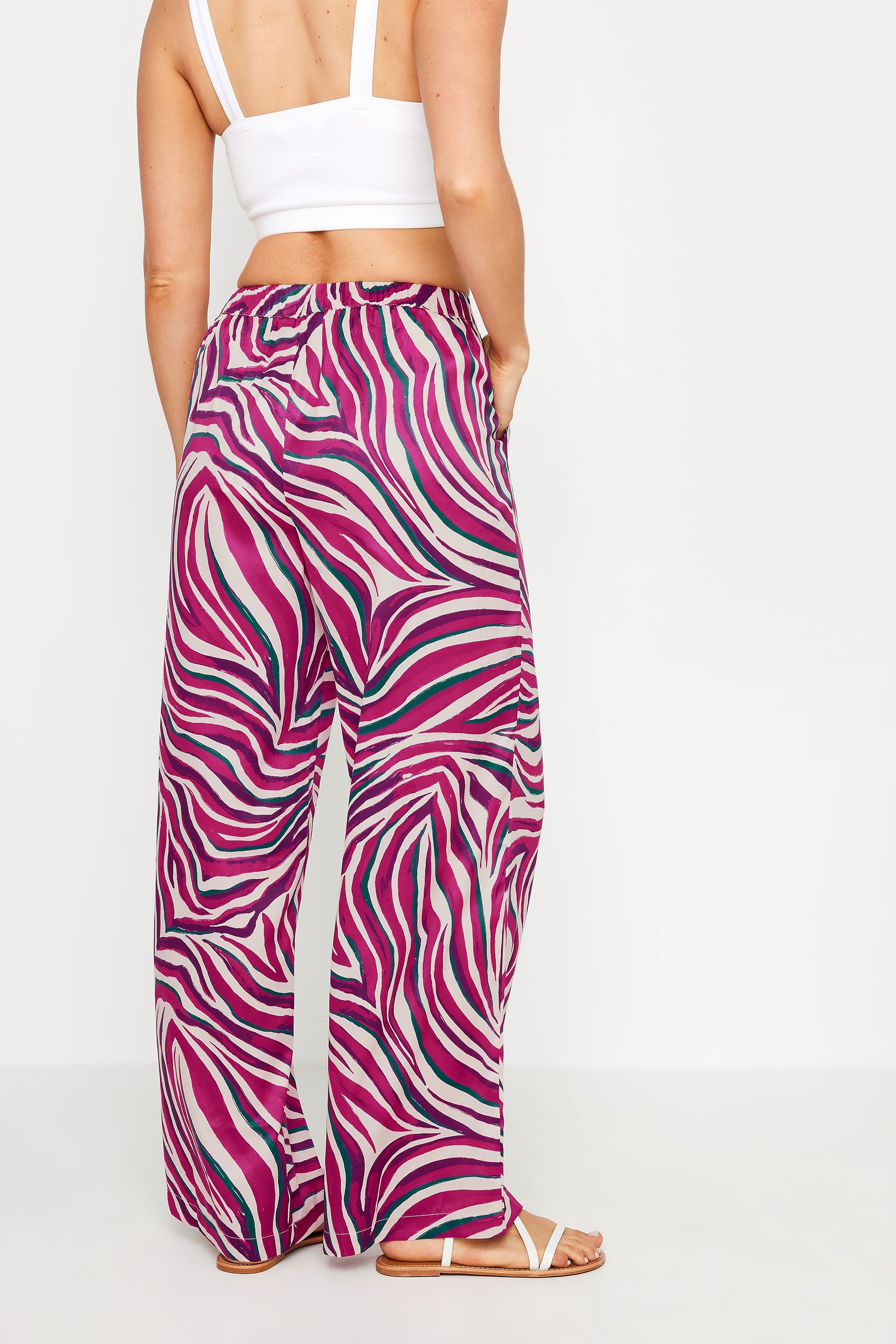 PRIME MEMBERS Zebra Wide Joggers 4カラー LTS Tall Women's Purple Zebra Print Wide Leg Trousers | Long