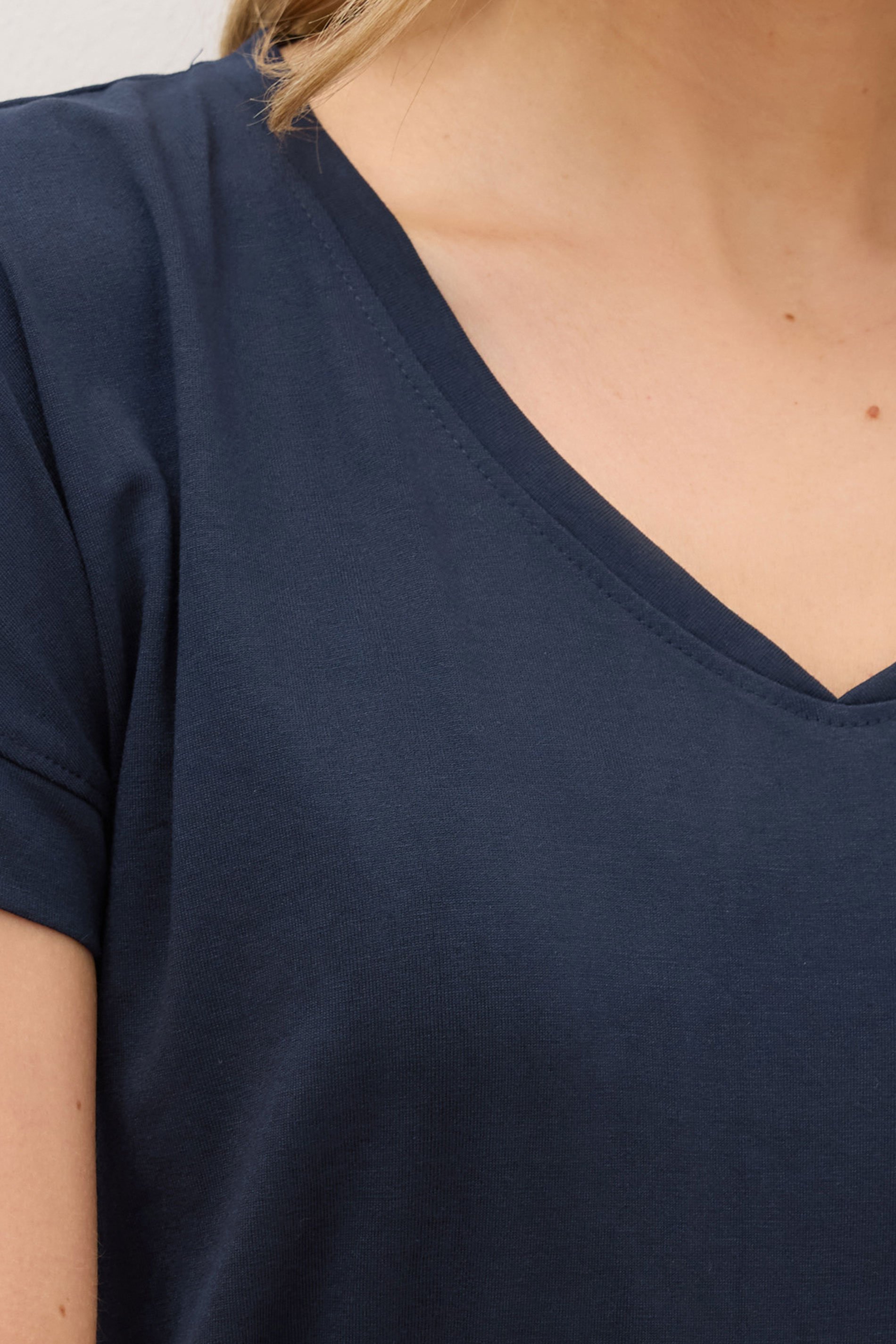 LTS PREMIUM Tall Womens Navy Blue V-Neck T-Shirt | Long Tall Sally 4