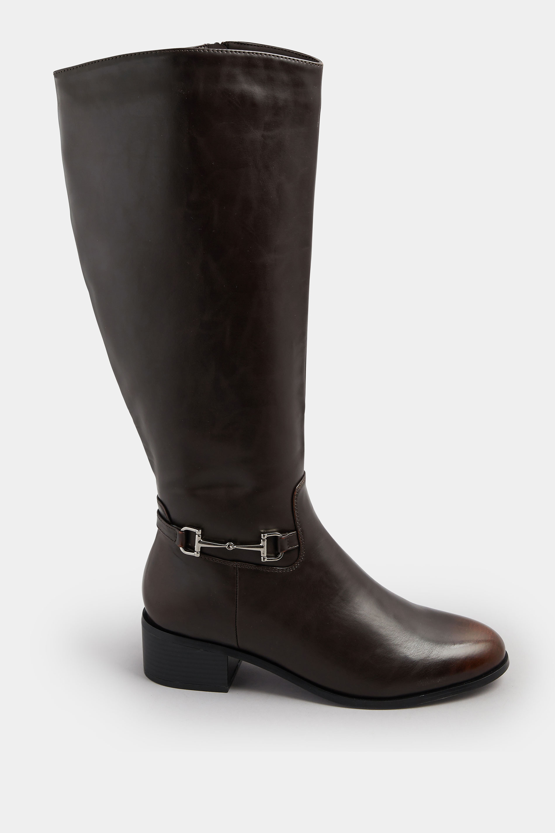 LTS Brown Metal Trim Knee High Riding Boots | Long Tall Sally 4