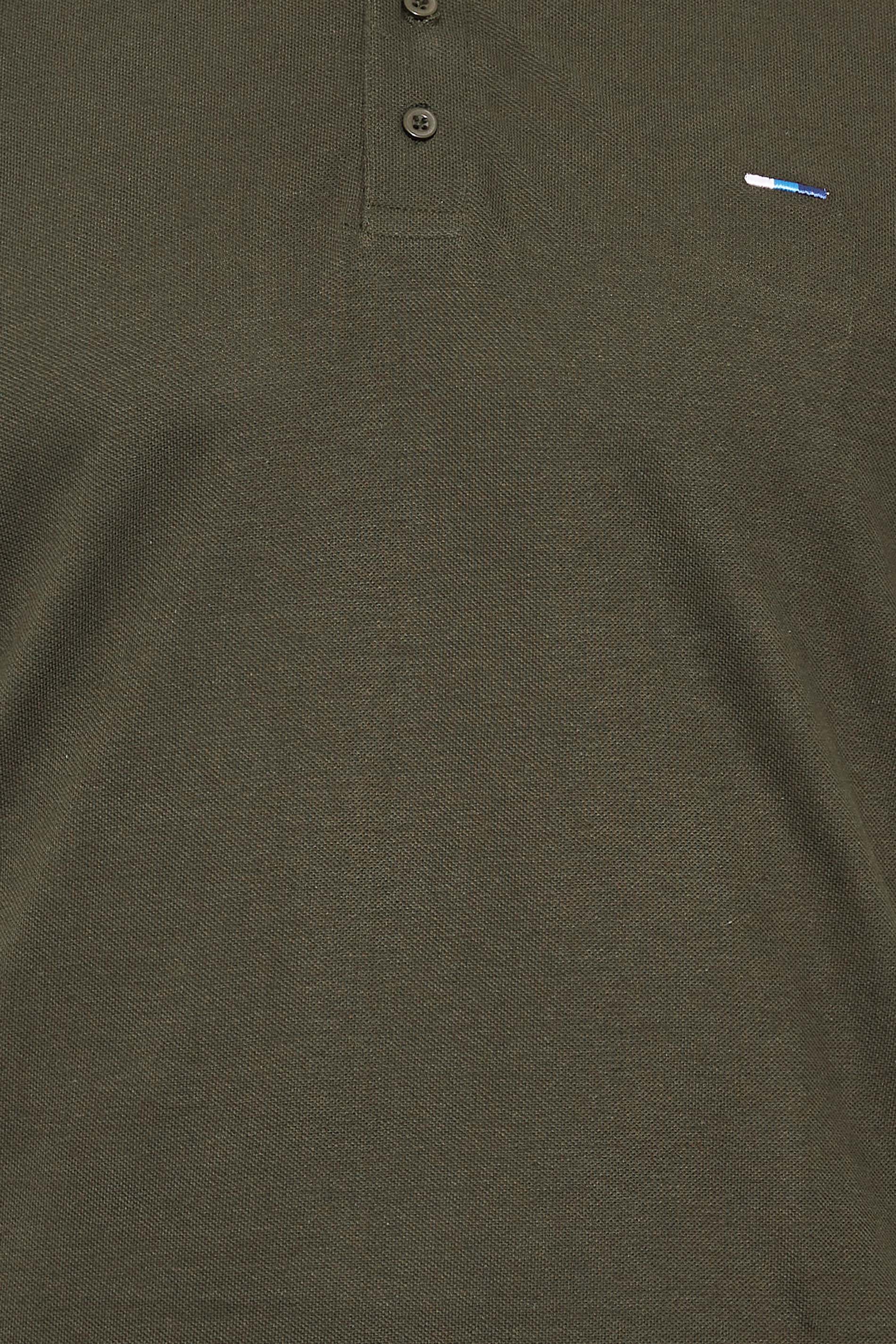 BadRhino Big & Tall Forest Green Essential Tipped Polo Shirt | BadRhino 2