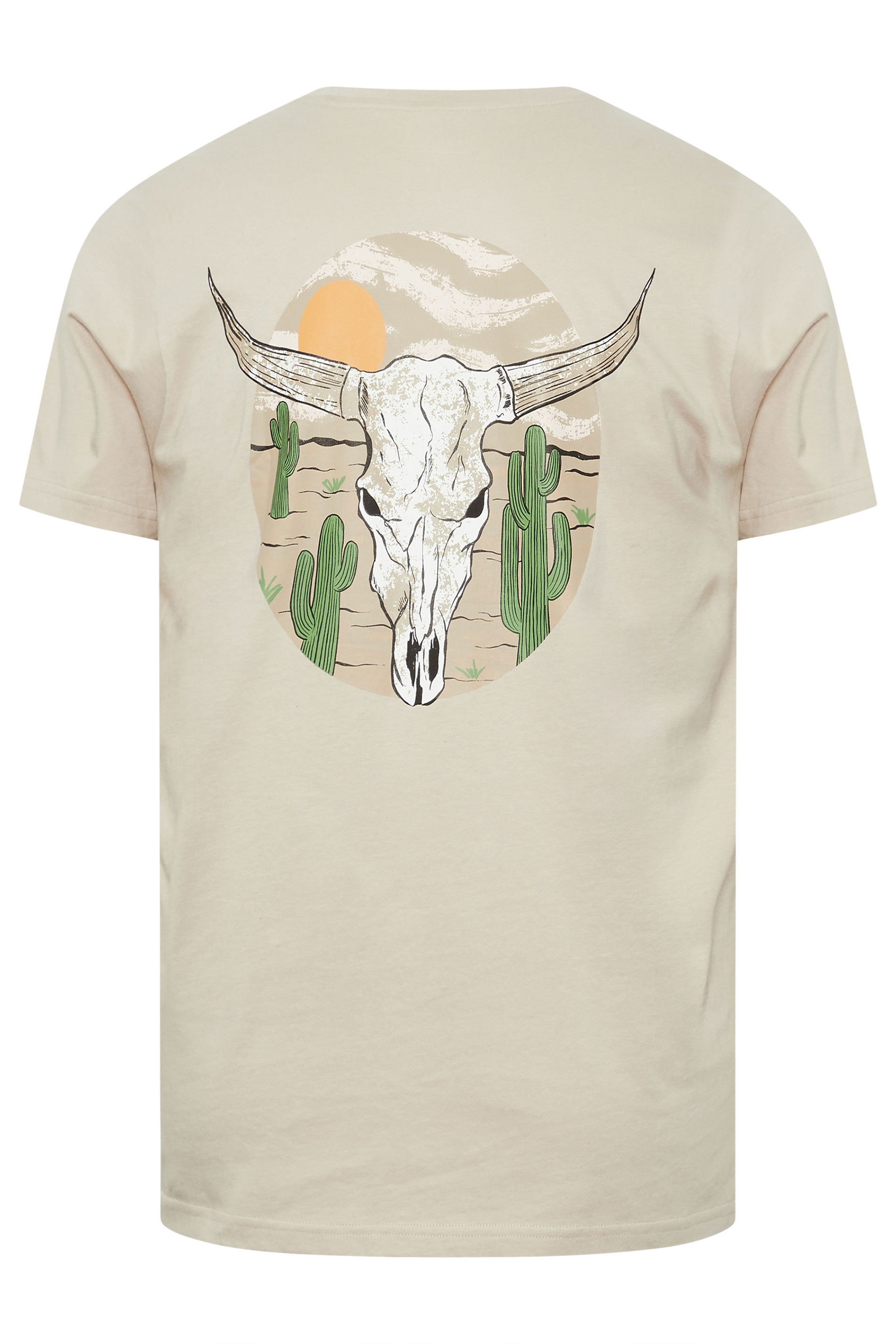 BadRhino Big & Tall Natural Brown Cow Skull Graphic T-Shirt | BadRhino 8