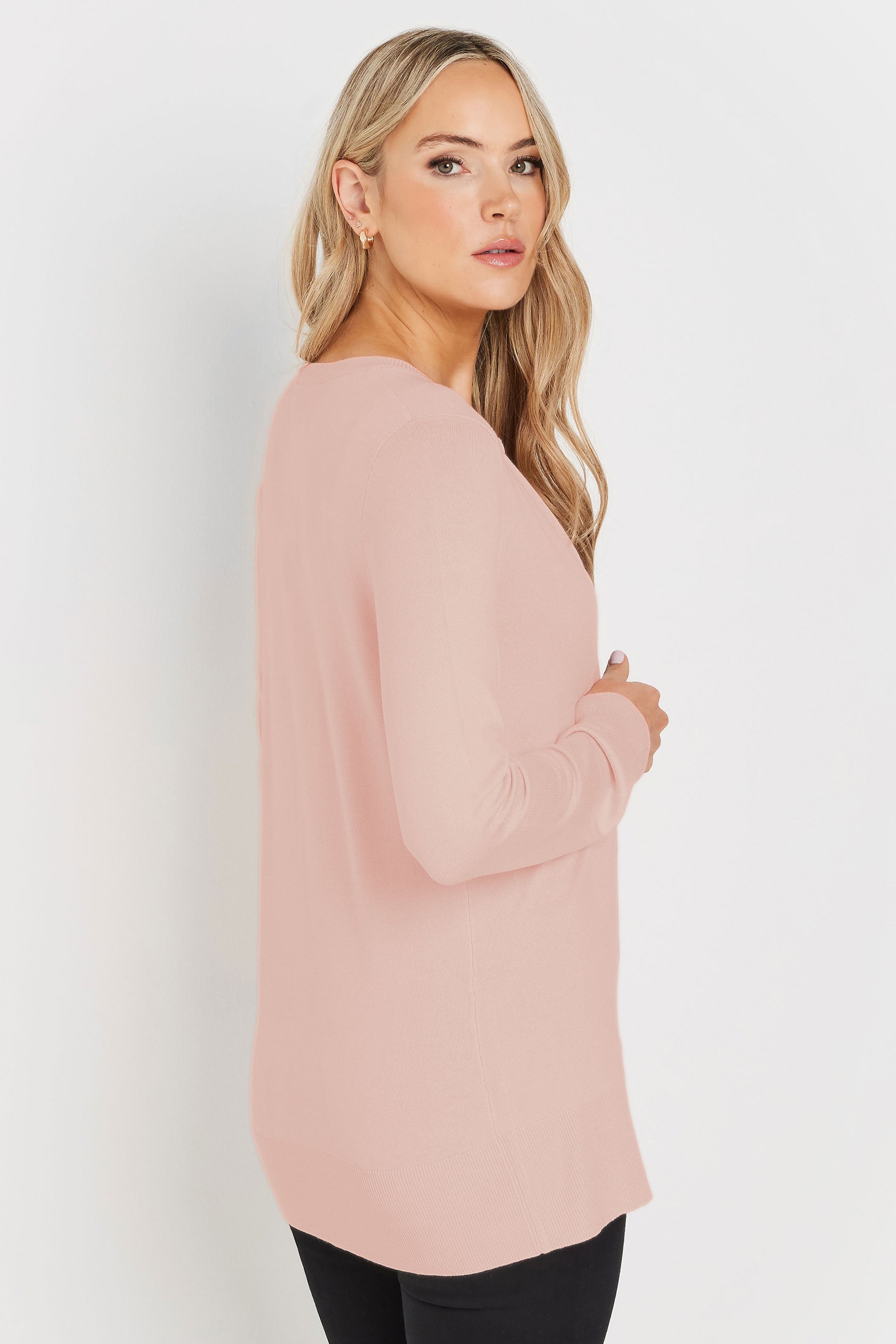 LTS Tall Blush Pink Button Down Knit Cardigan | Long Tall Sally 3