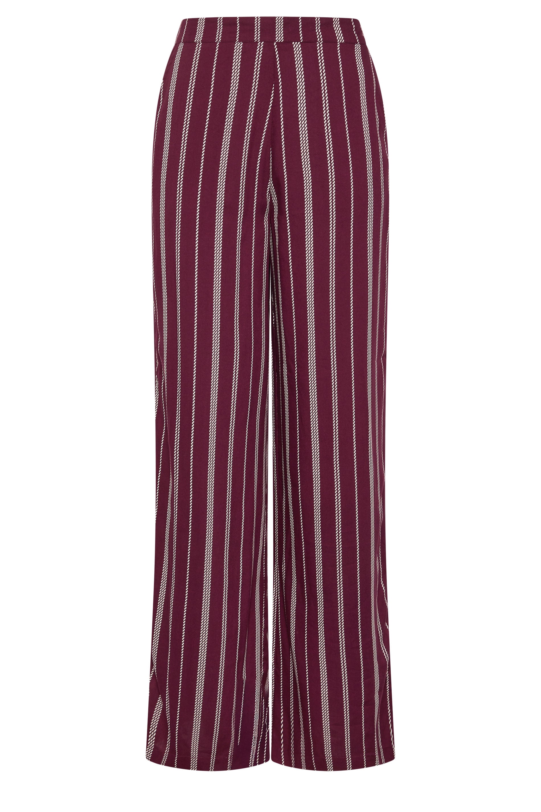 LTS Tall Women's Burgundy Red Rope Stripe Wide Leg Trousers | Long Tall Sally 5