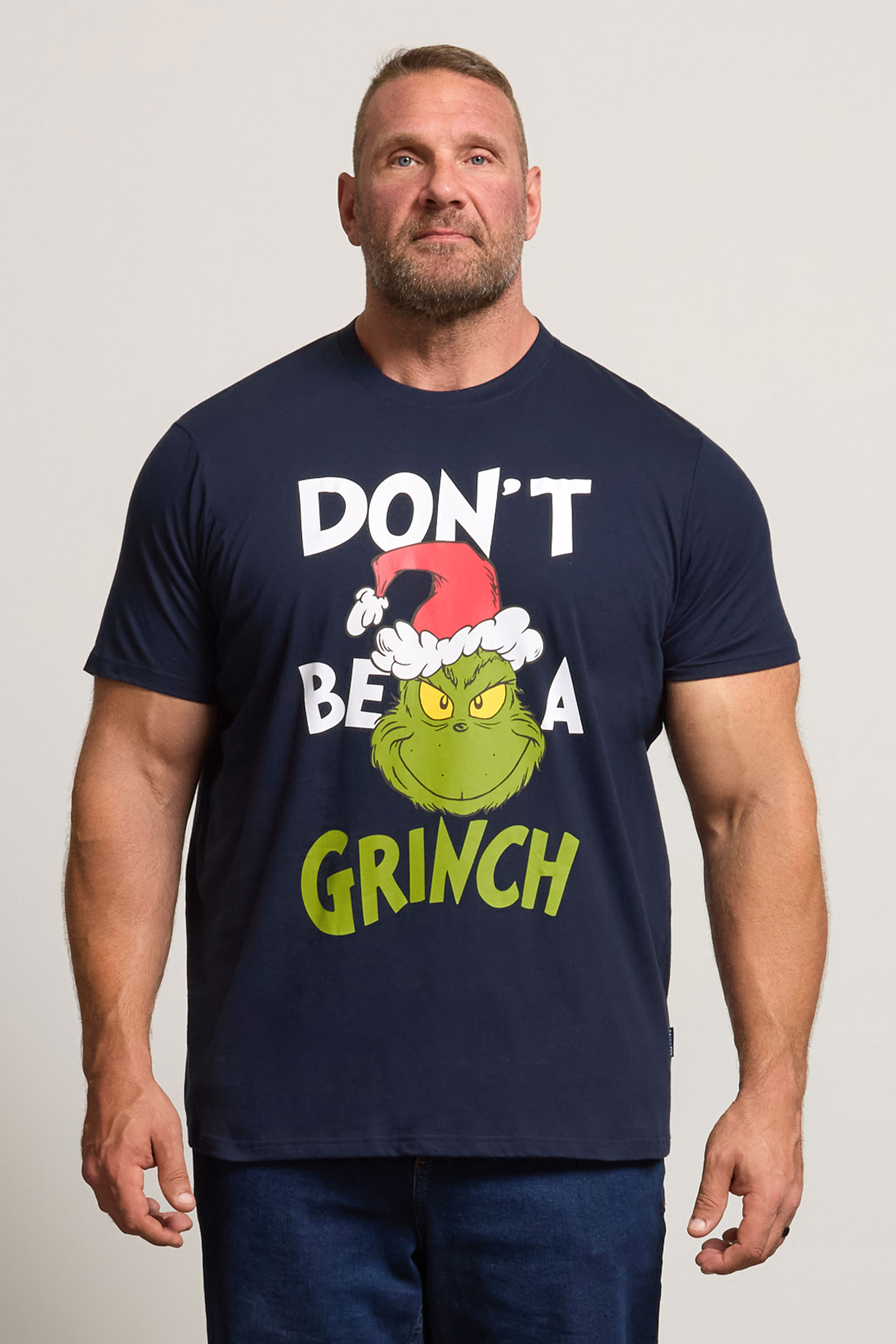 BadRhino Big & Tall Navy Blue Grinch Christmas Graphic T-Shirt | BadRhino 2