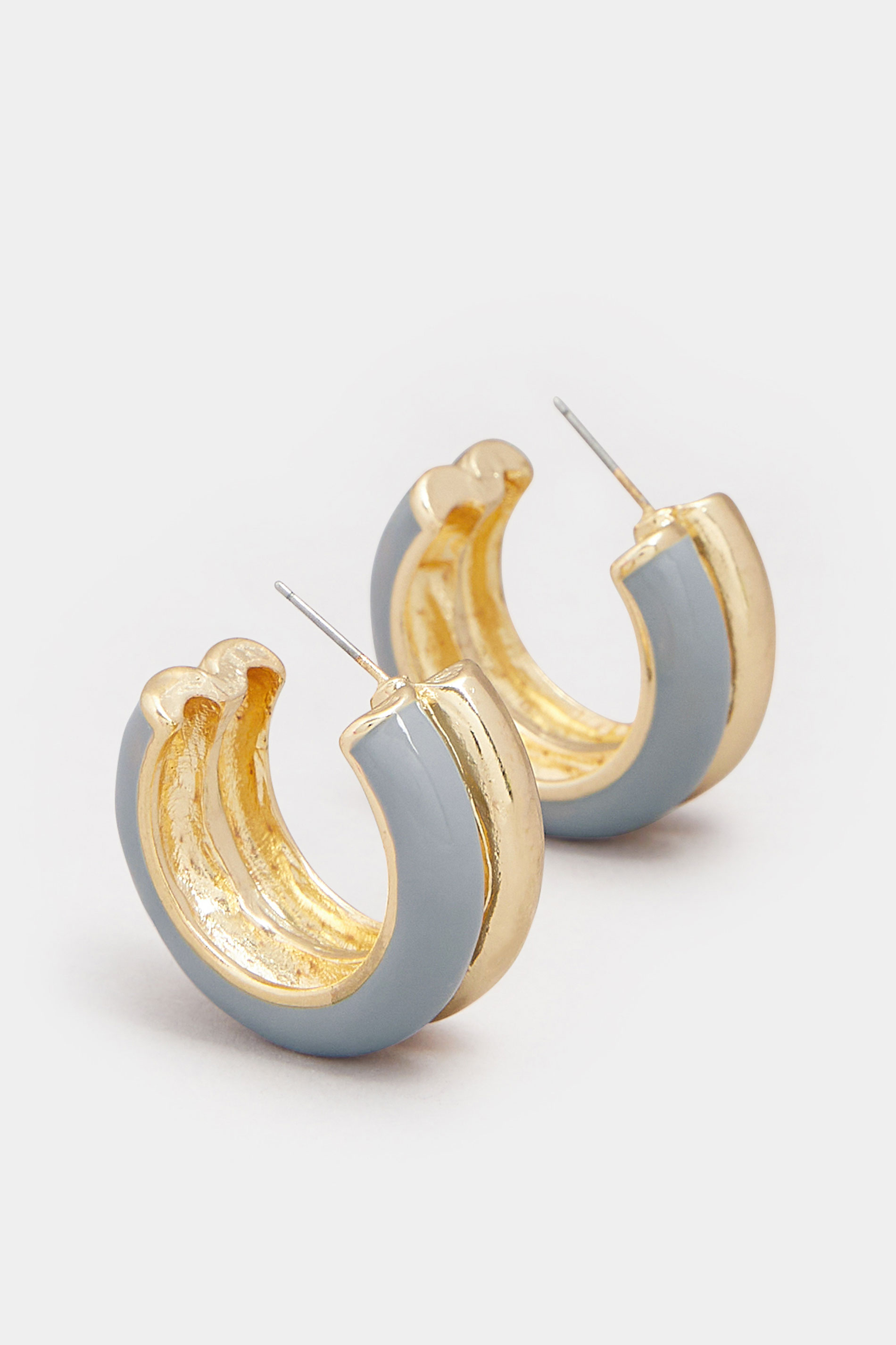 Gold Tone Double Hoop Earrings | Yours Clothing 2