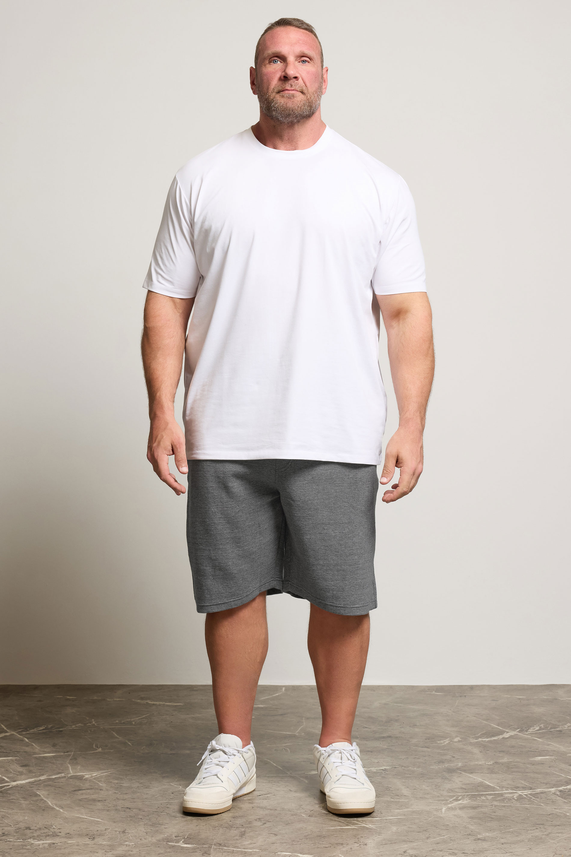 KAM Big & Tall Grey Textured Interlock Shorts | BadRhino 1