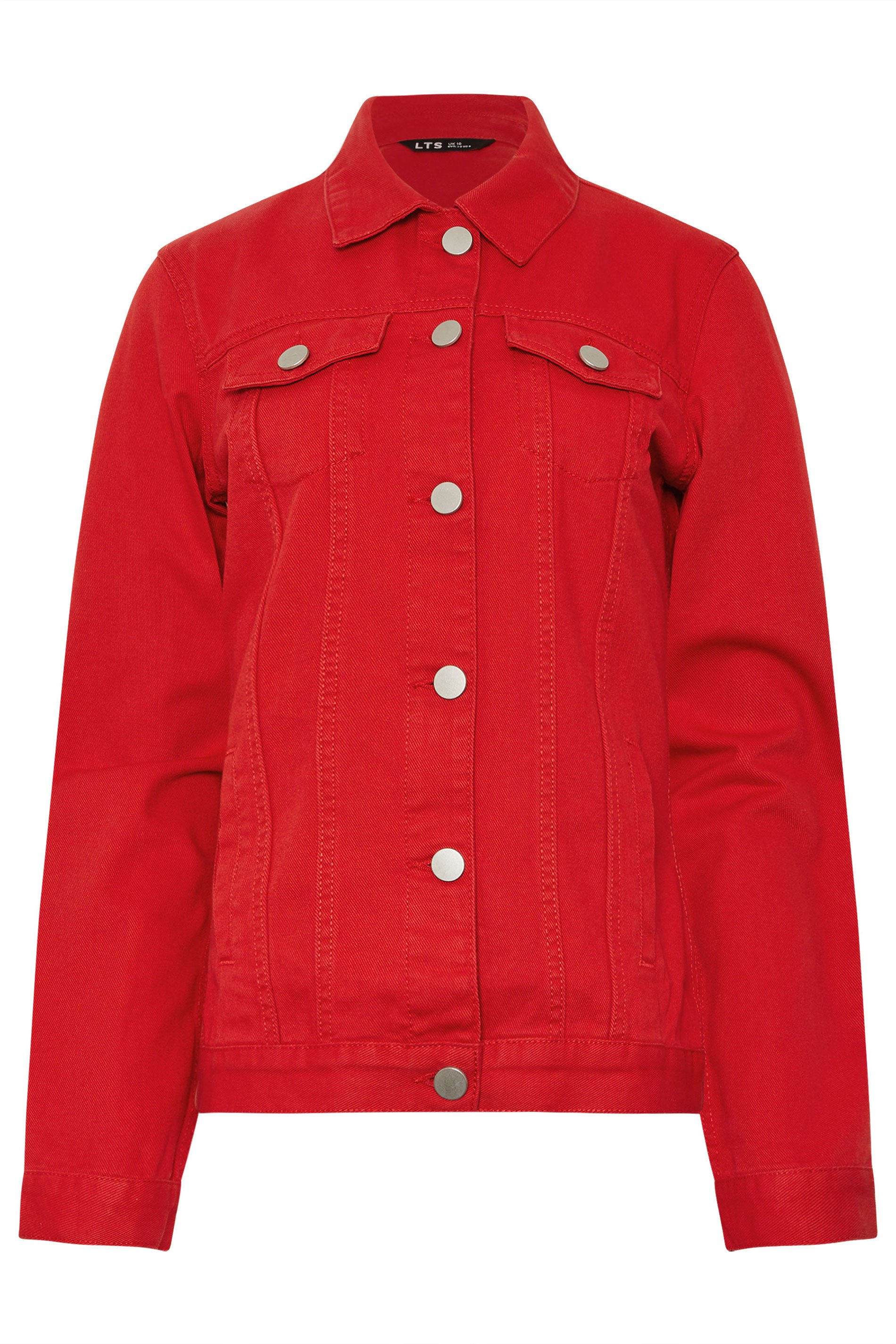 LTS Tall Red Denim Jacket | Long Tall Sally  1