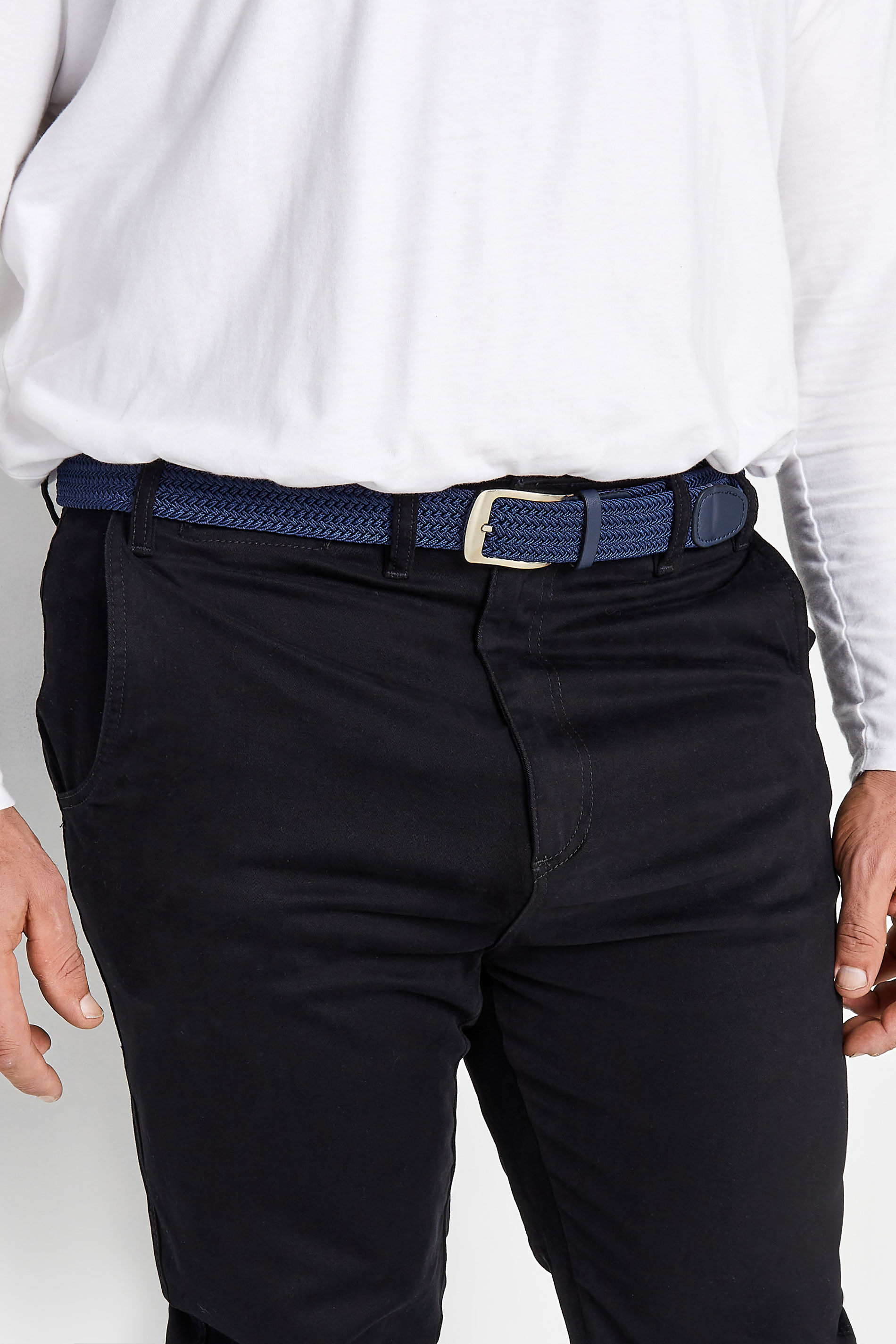 D555 Navy Blue Stretch Braided Belt | BadRhino  1
